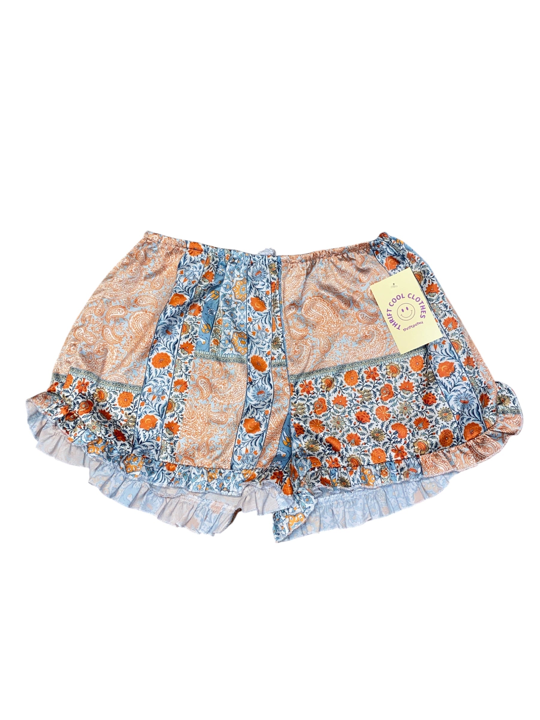 Orange blue DRA Floral patterned bloomers, Xs
