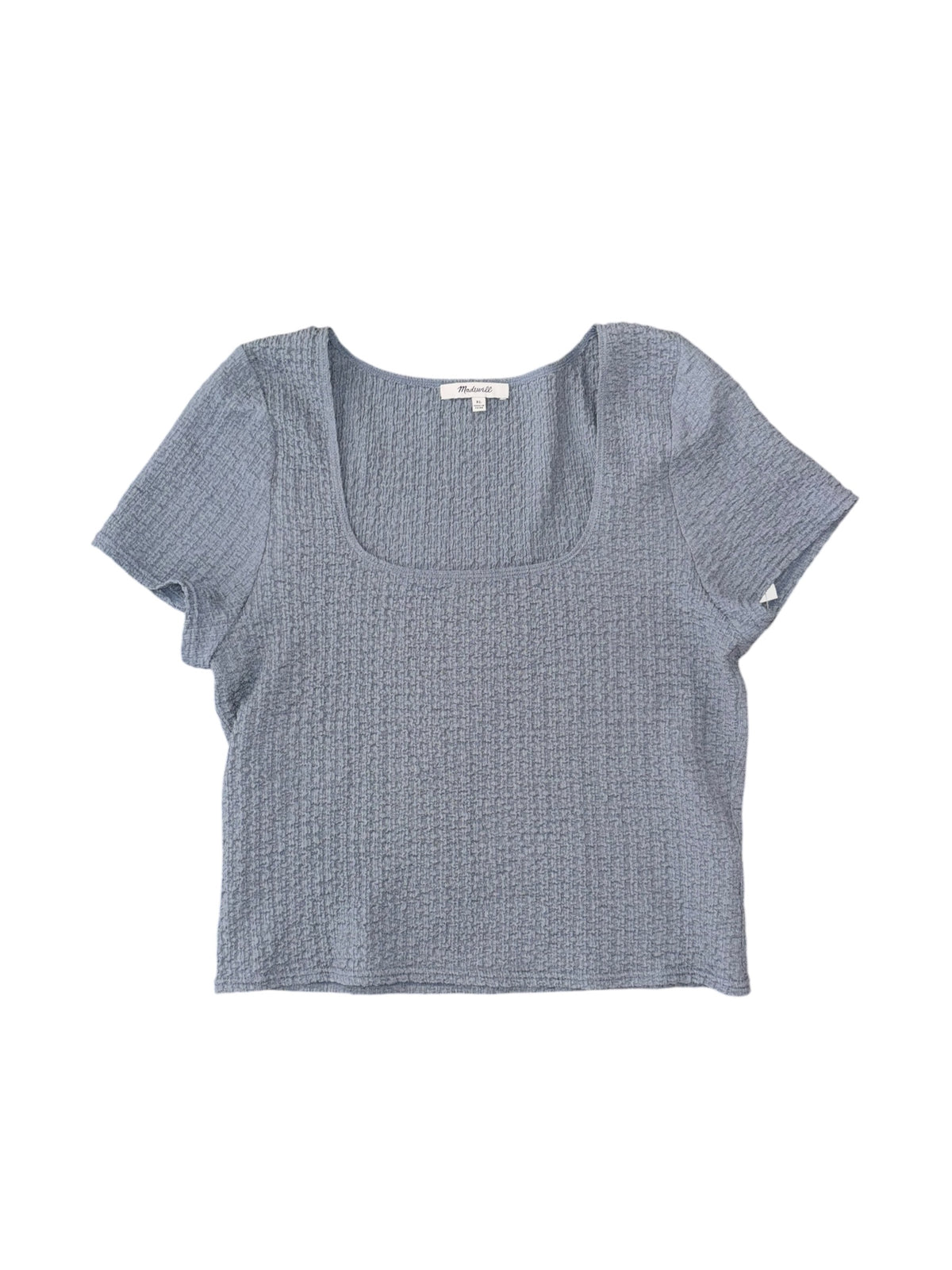 grey blue madewell textured ss top, xl