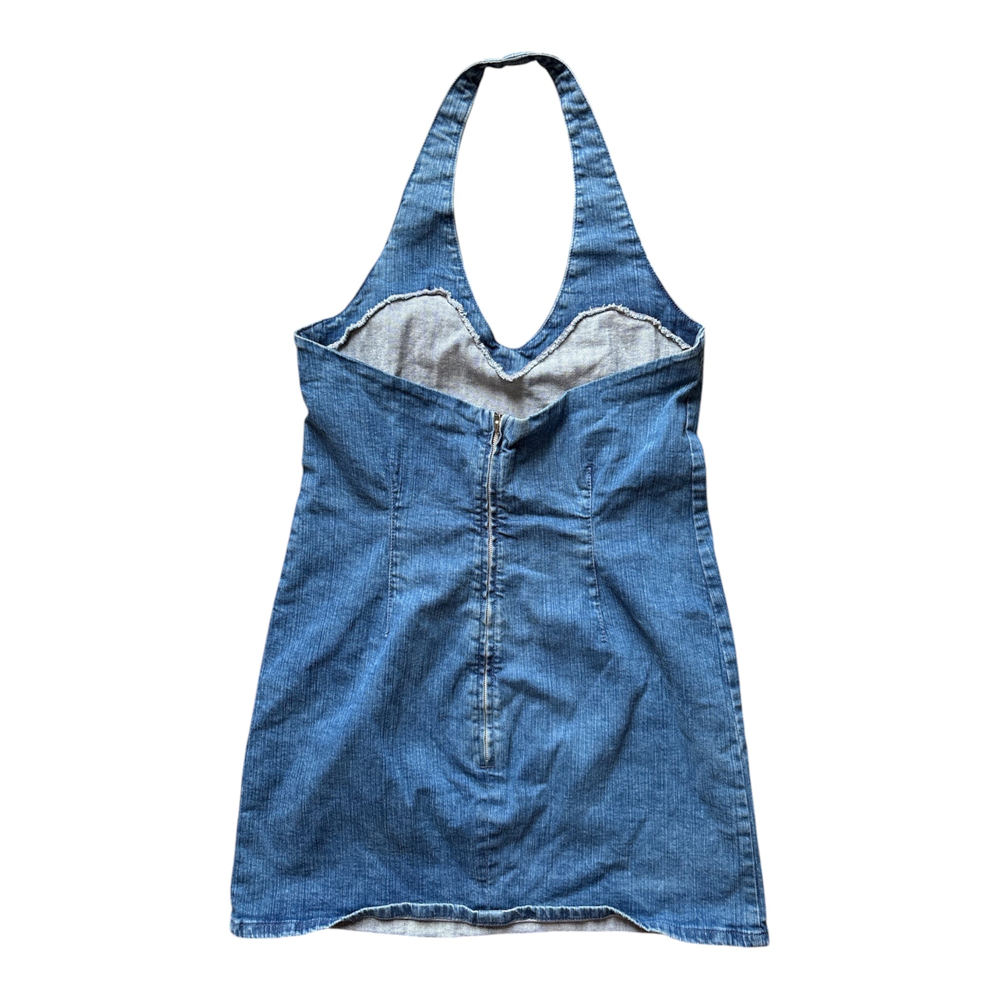 blue asos denim halter mini dress, 14