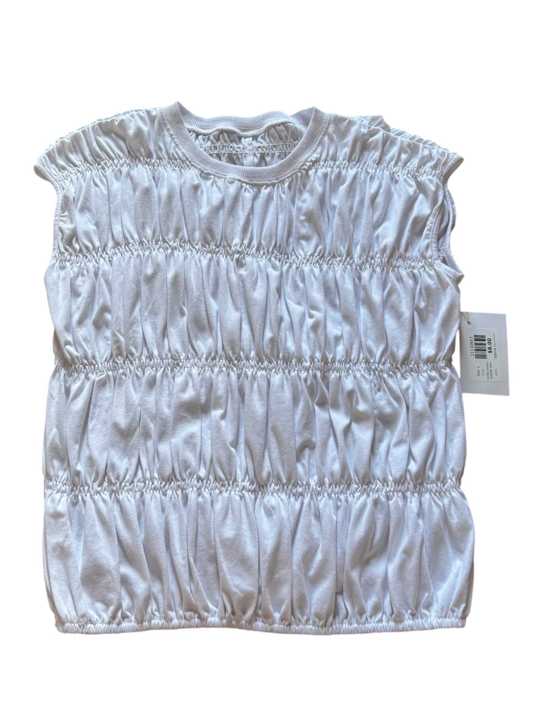 white  tiered smock bubble tank, s