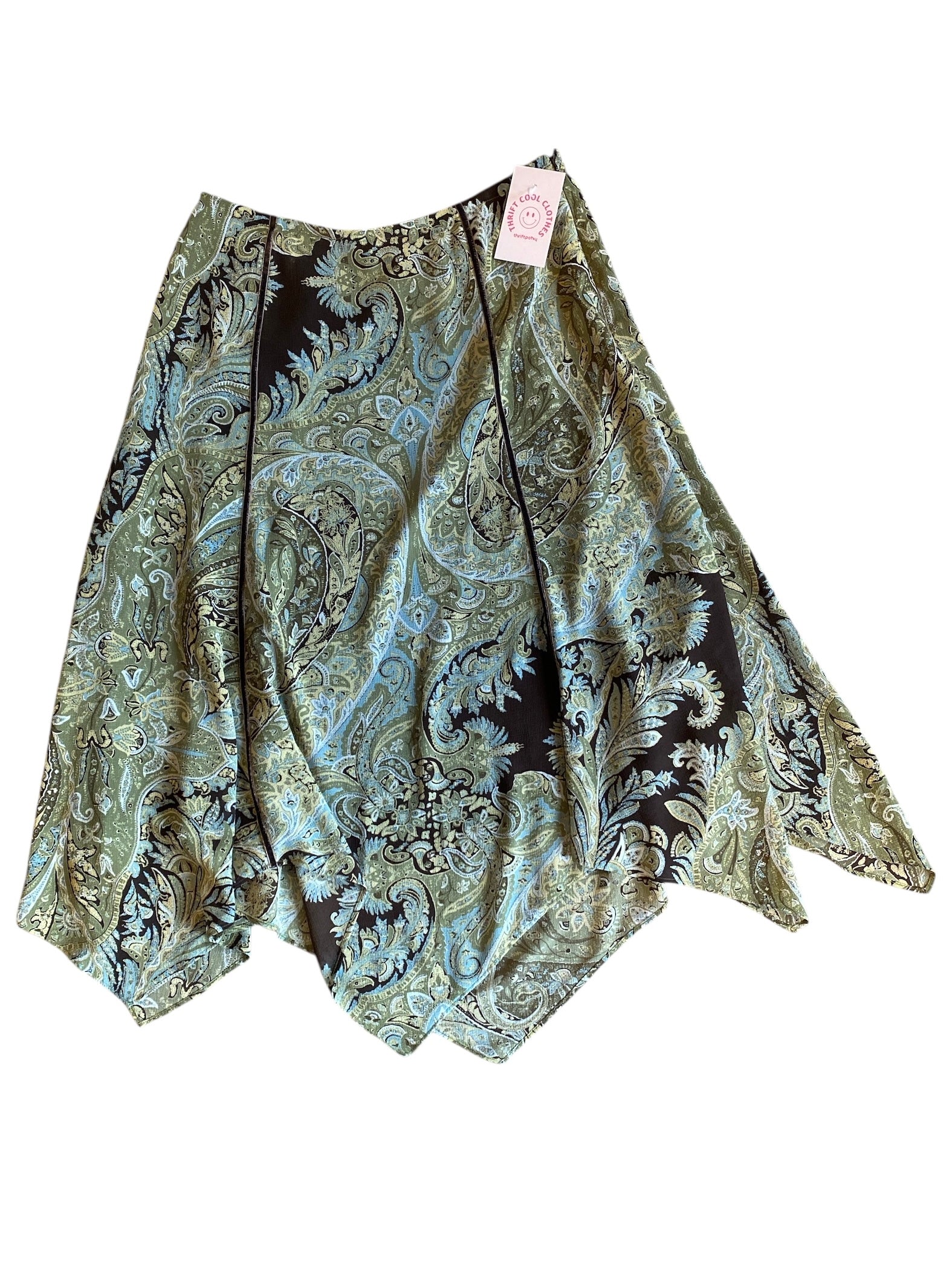brown green emma james paisley whimsy maxi skirt, 8