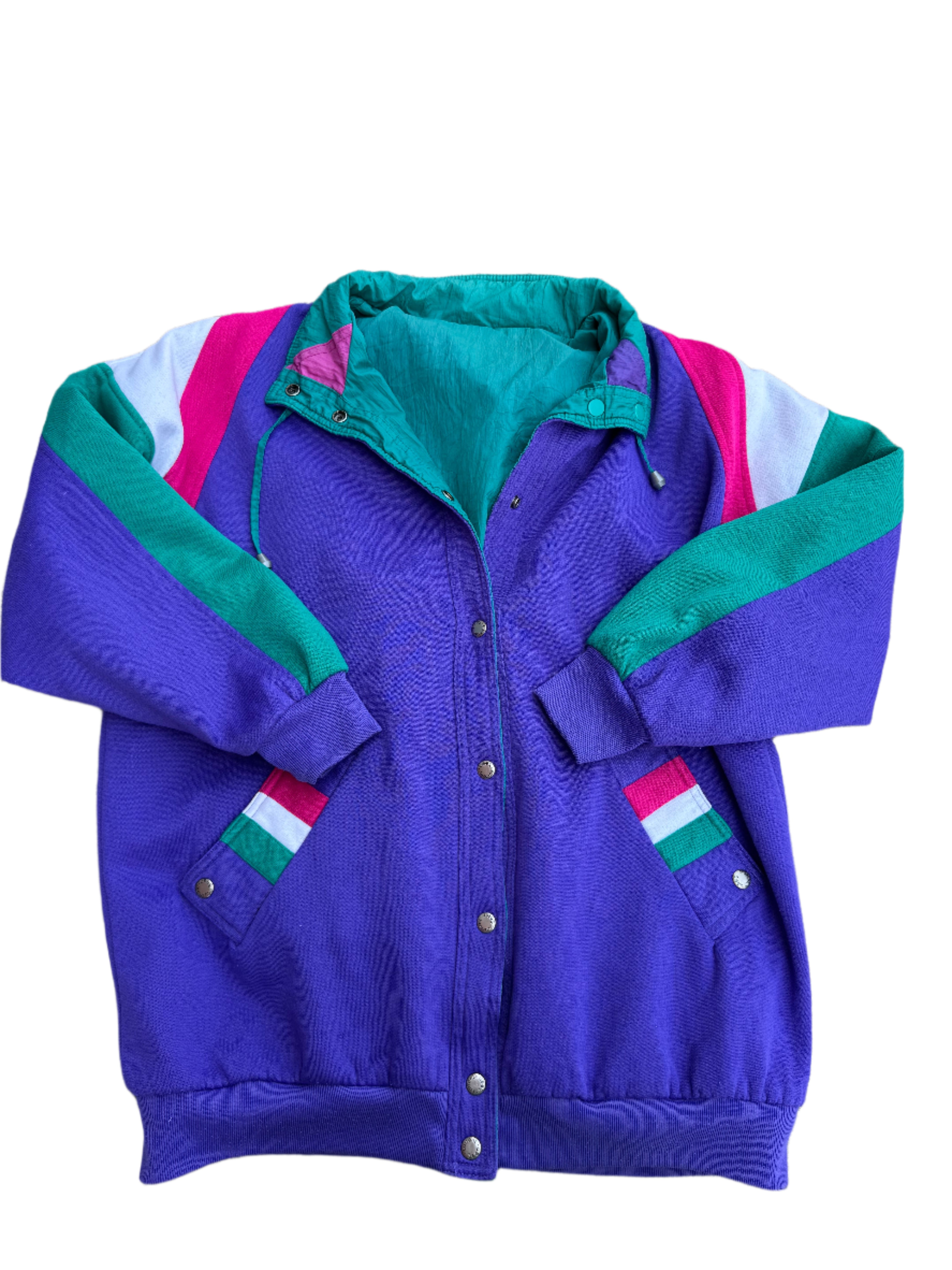 Blue purple Current seen Reversible jacket, Large
