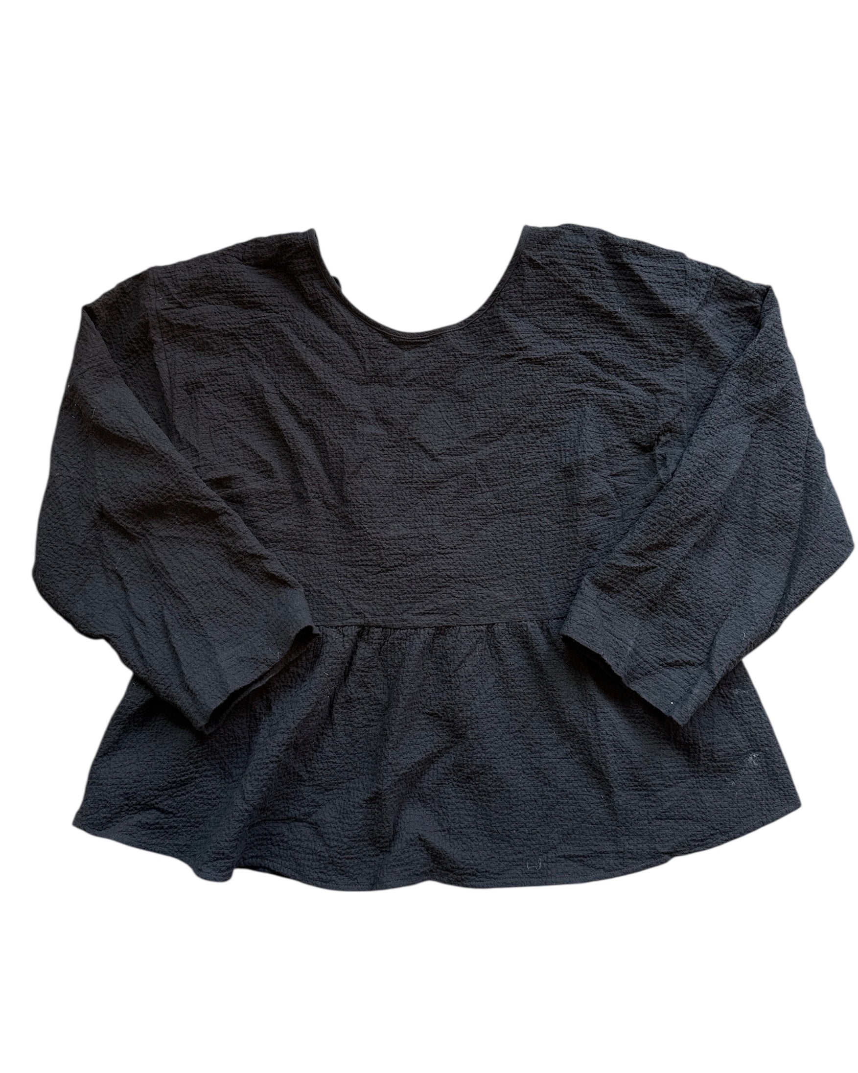 black madewell ruffle ls crop, xl