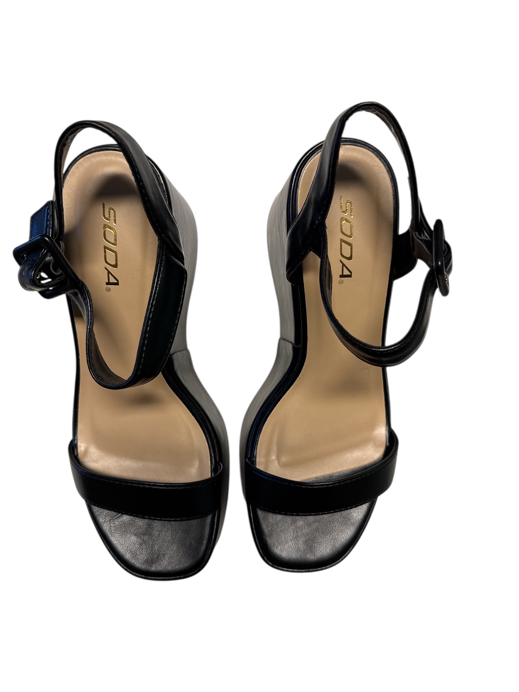 black soda chunky platfdorm sandals, 8