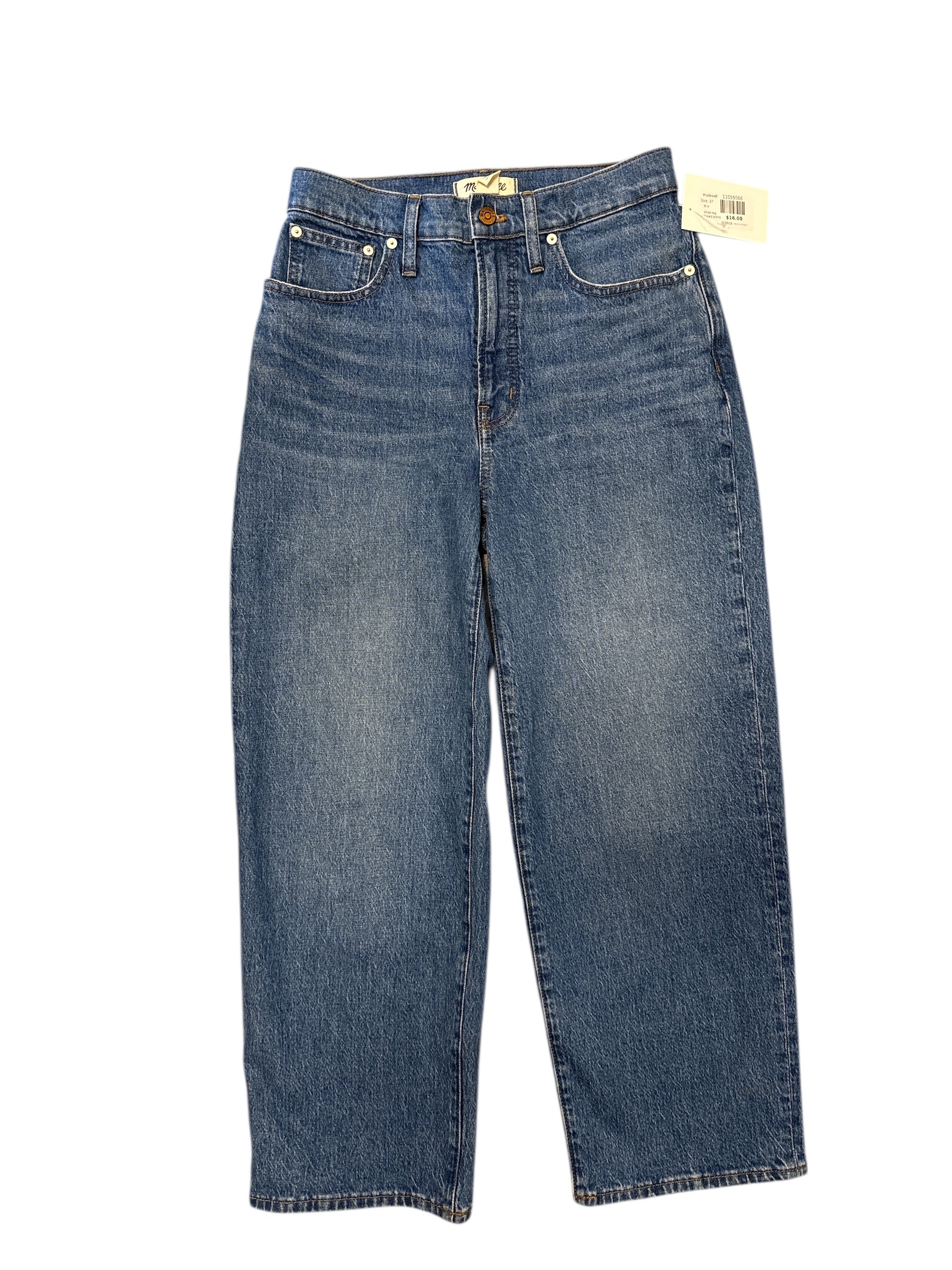 Blue Madewell Wide leg cropped jeans, 27