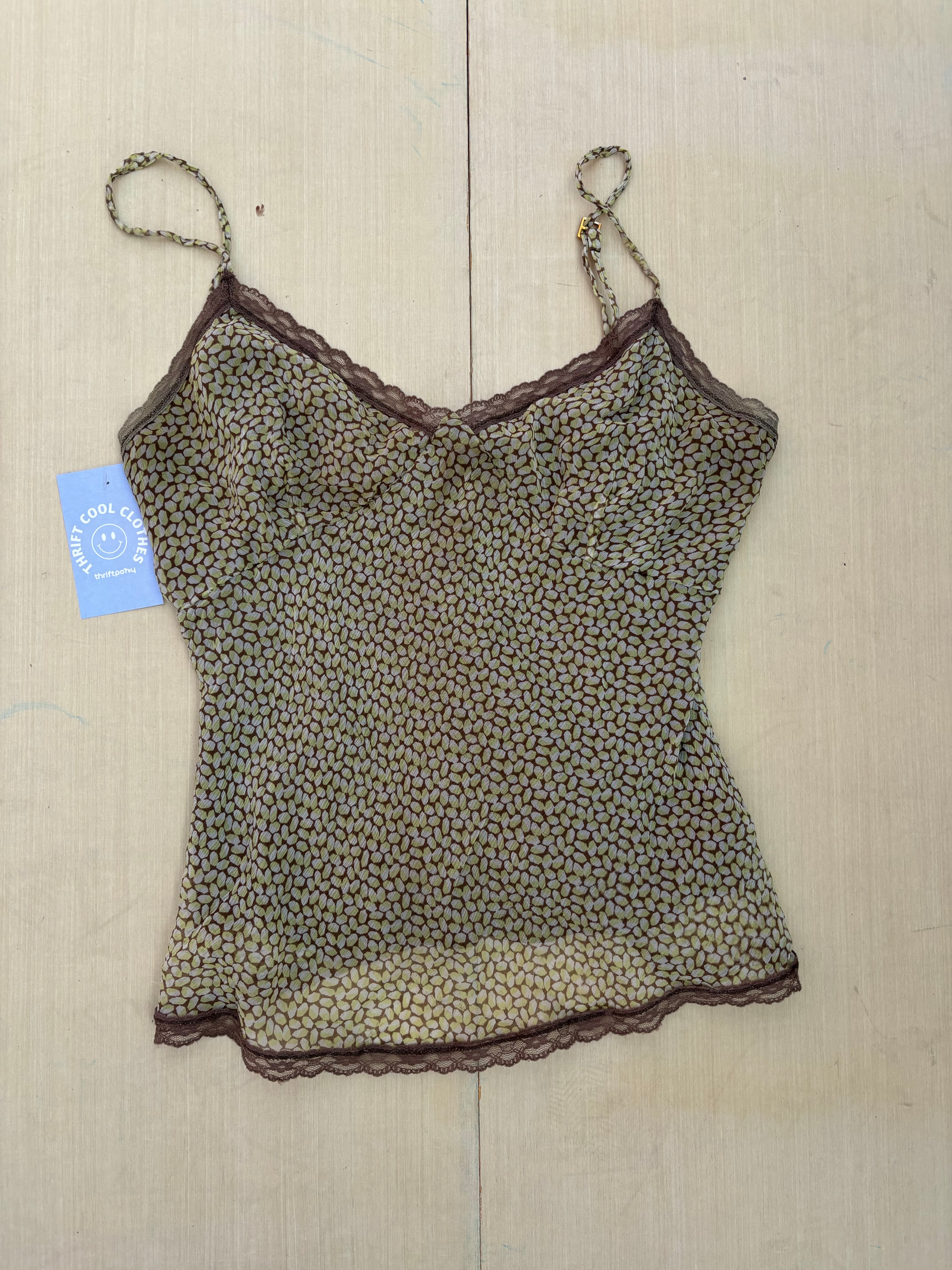 brown express floral cami, L