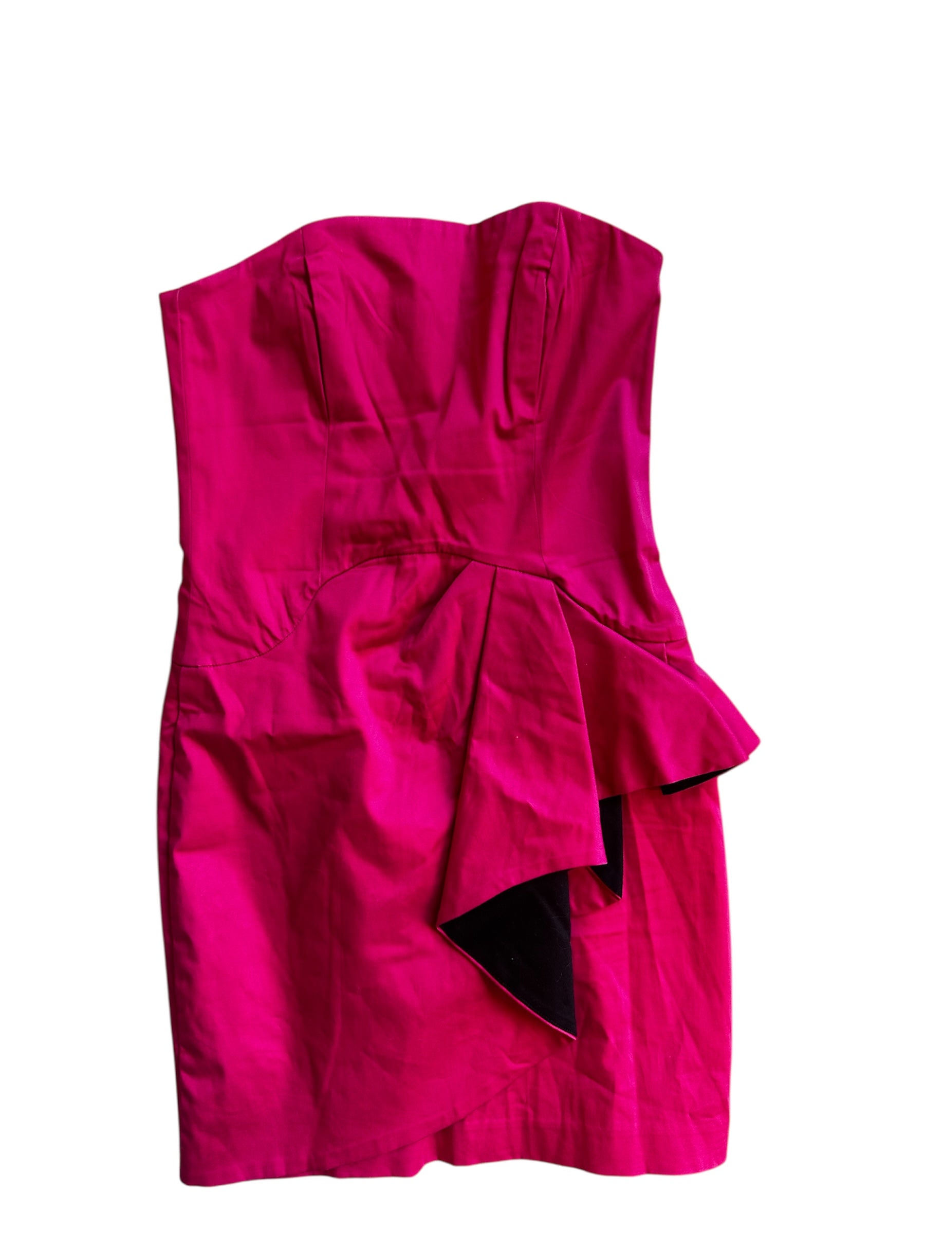 magenta french connection strapless mini dress w bow, 6