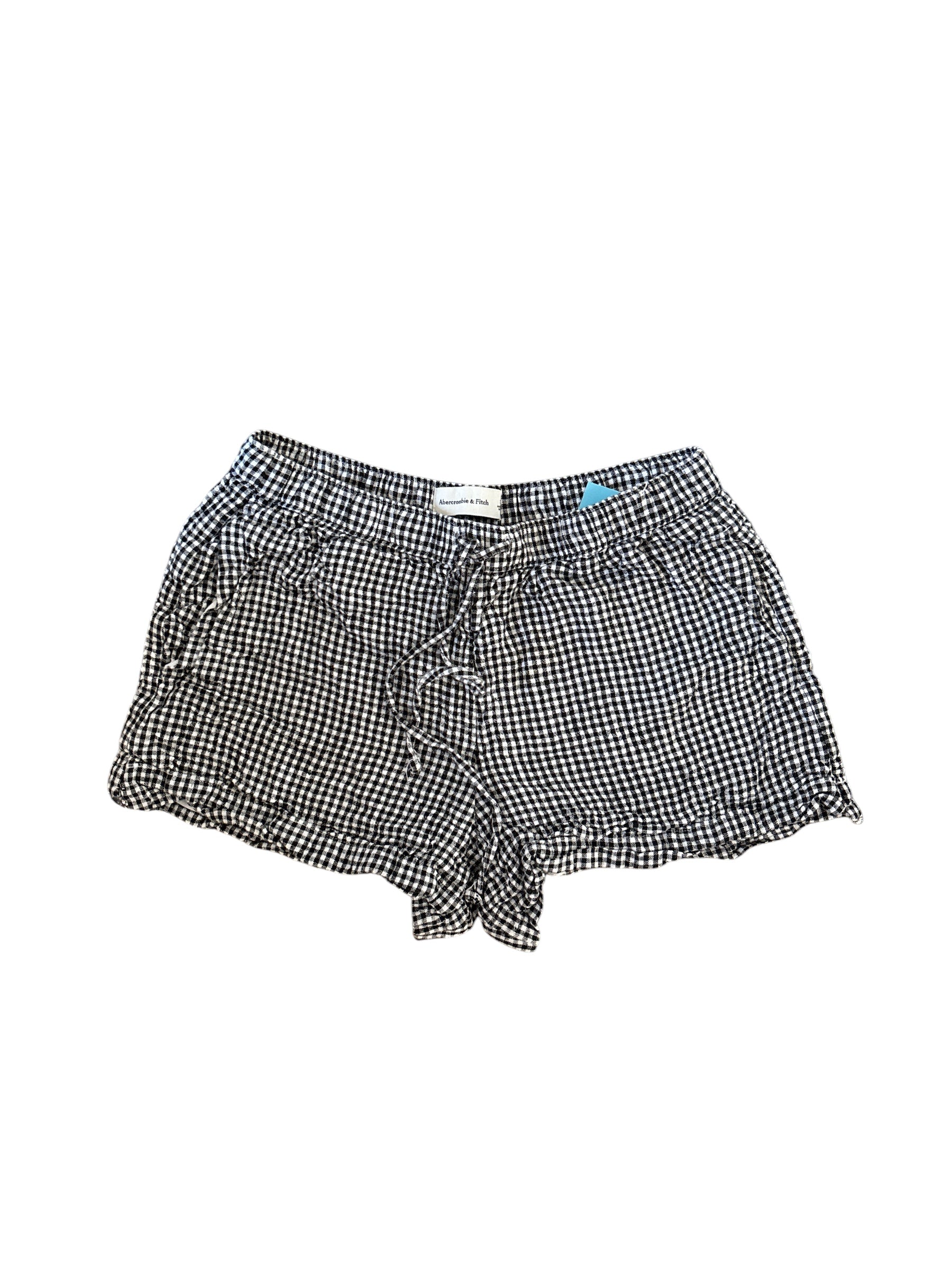 black white abercrombie gingham shorts, s