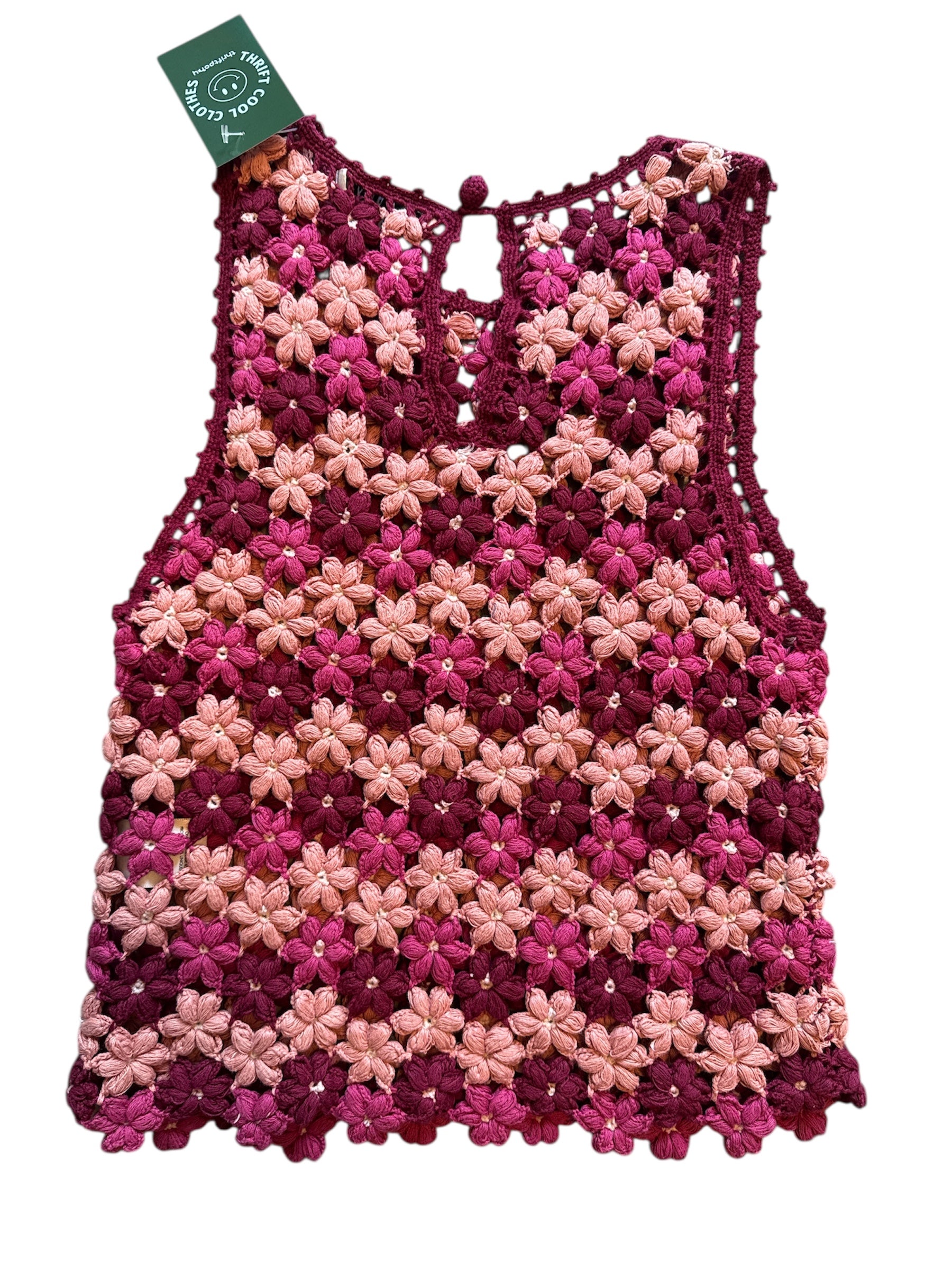 pink alice + olivia knit floral tank, m