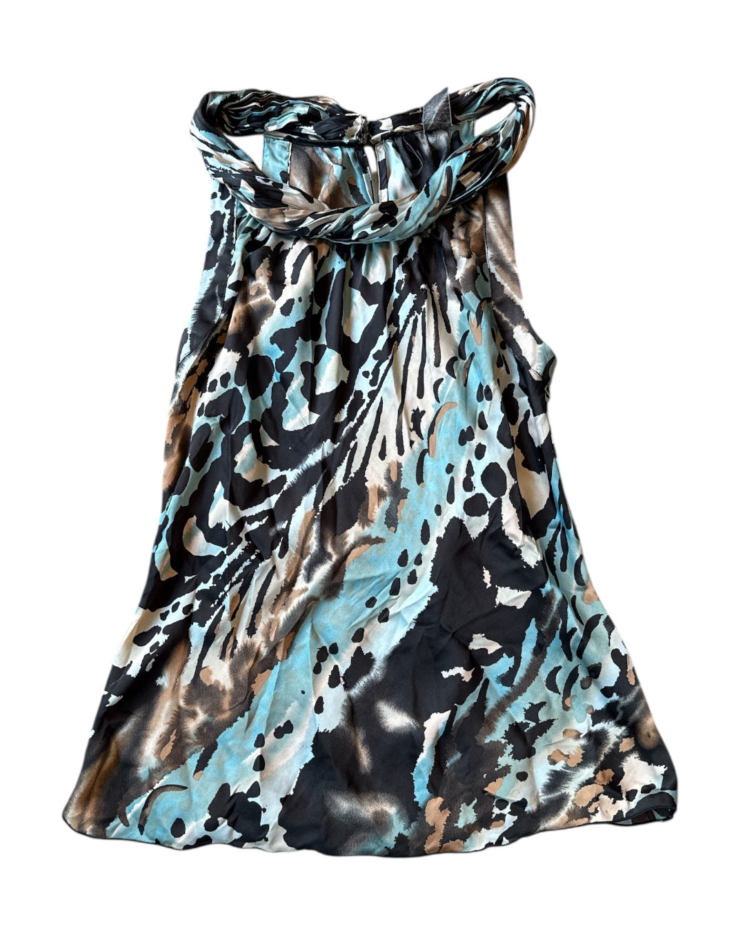 blue and black multi new directions animal print top