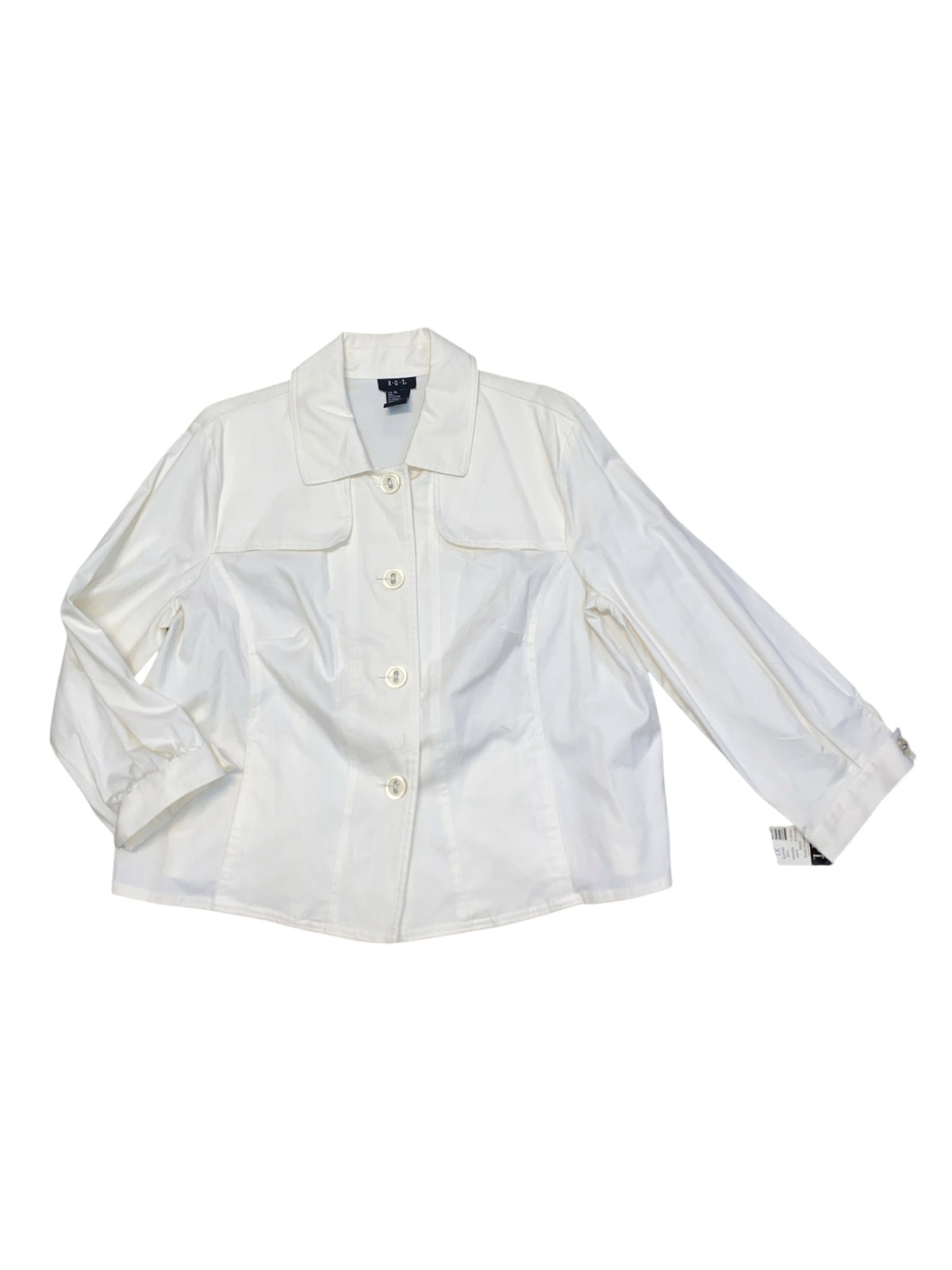 cream rqt button up collar jacket, XL