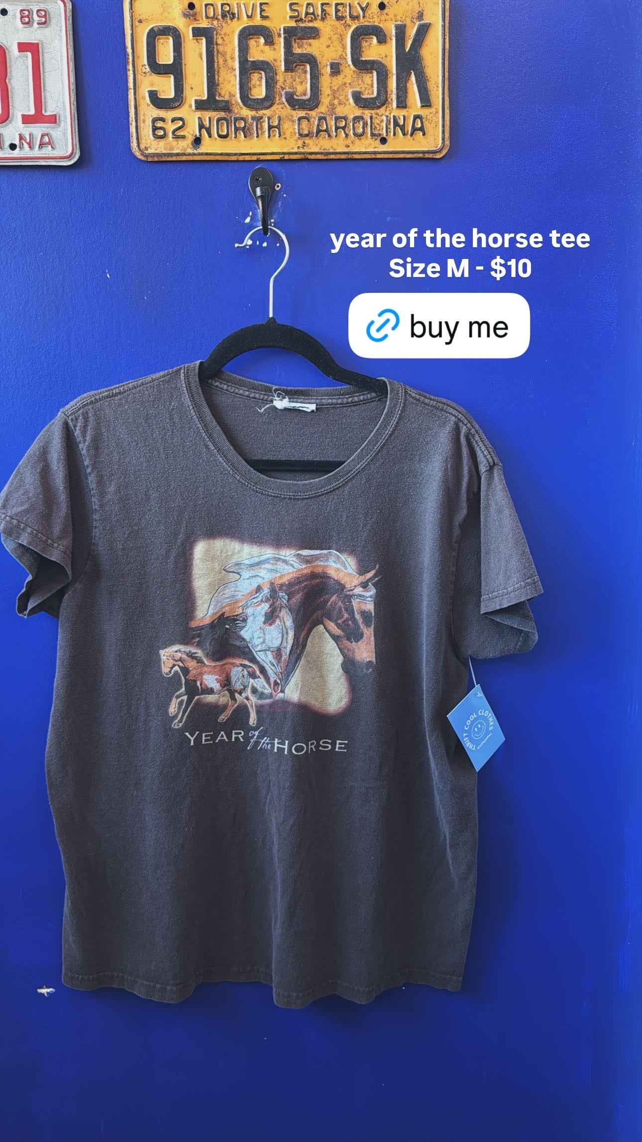white black  save a horse ribbed tee, m