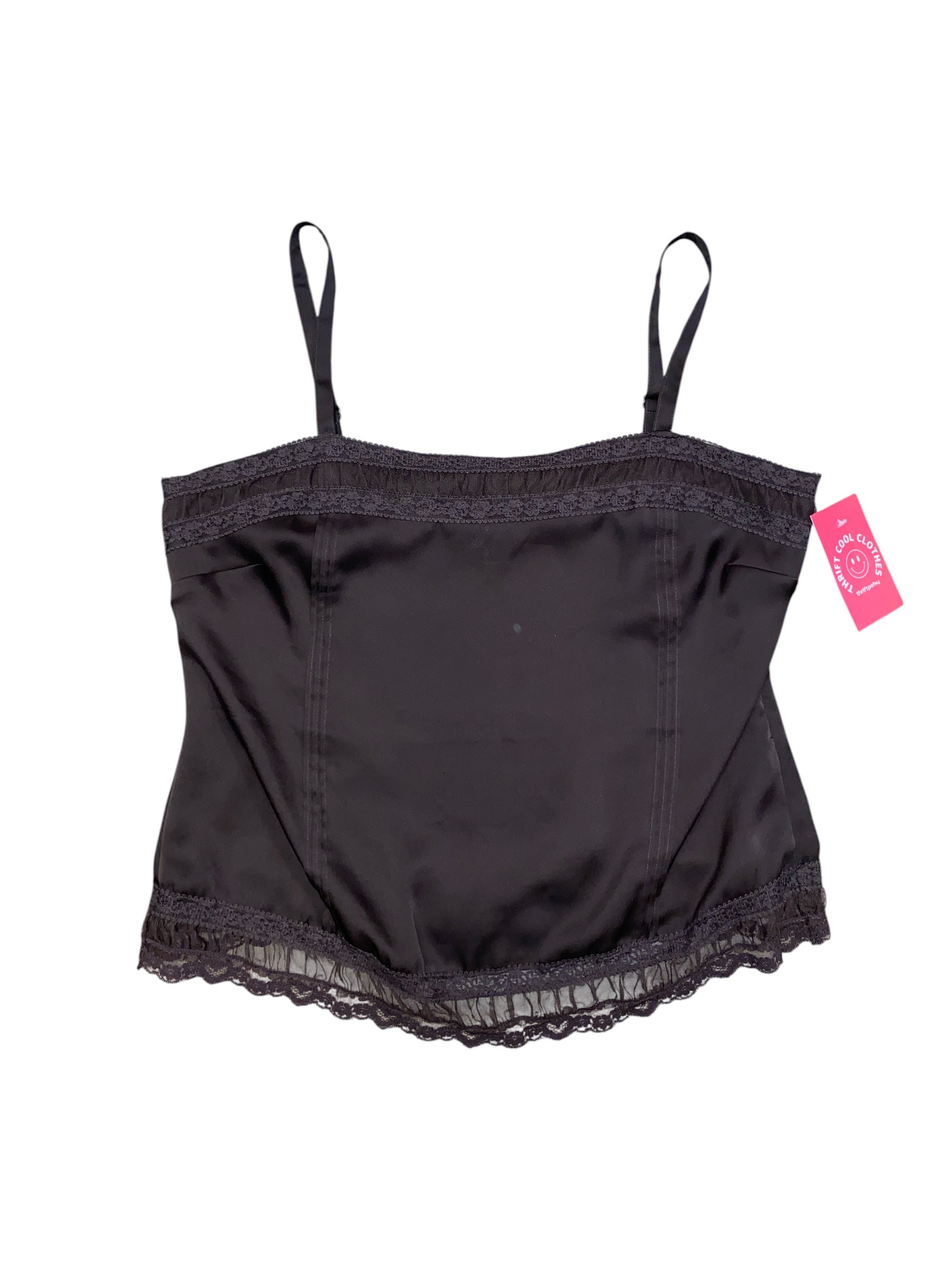 brown ann taylor cutie lace trim tank, 12p
