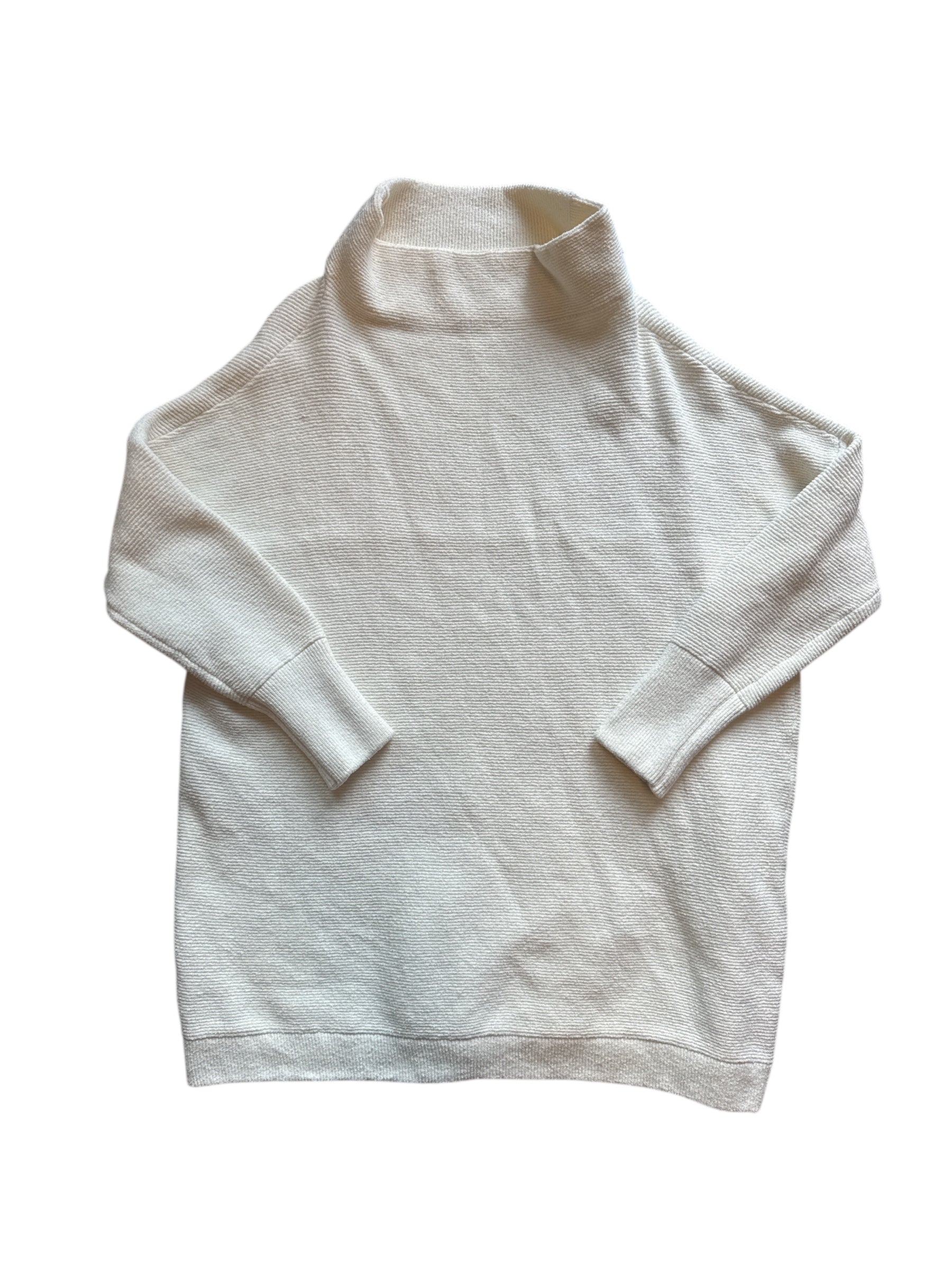 white free people ribbed turtleneck sweater, L