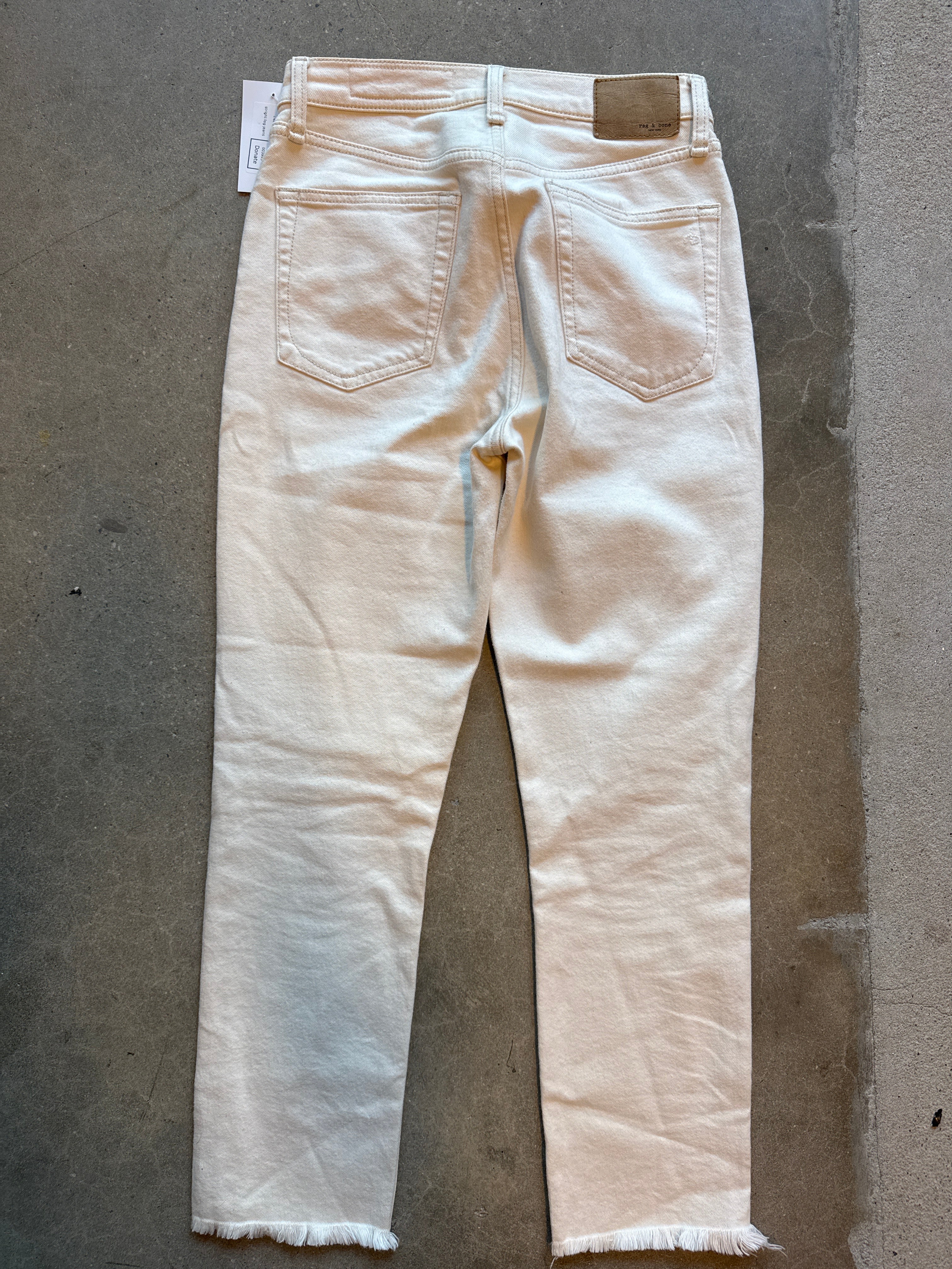 cream rag & bone stright leg jeans, 25