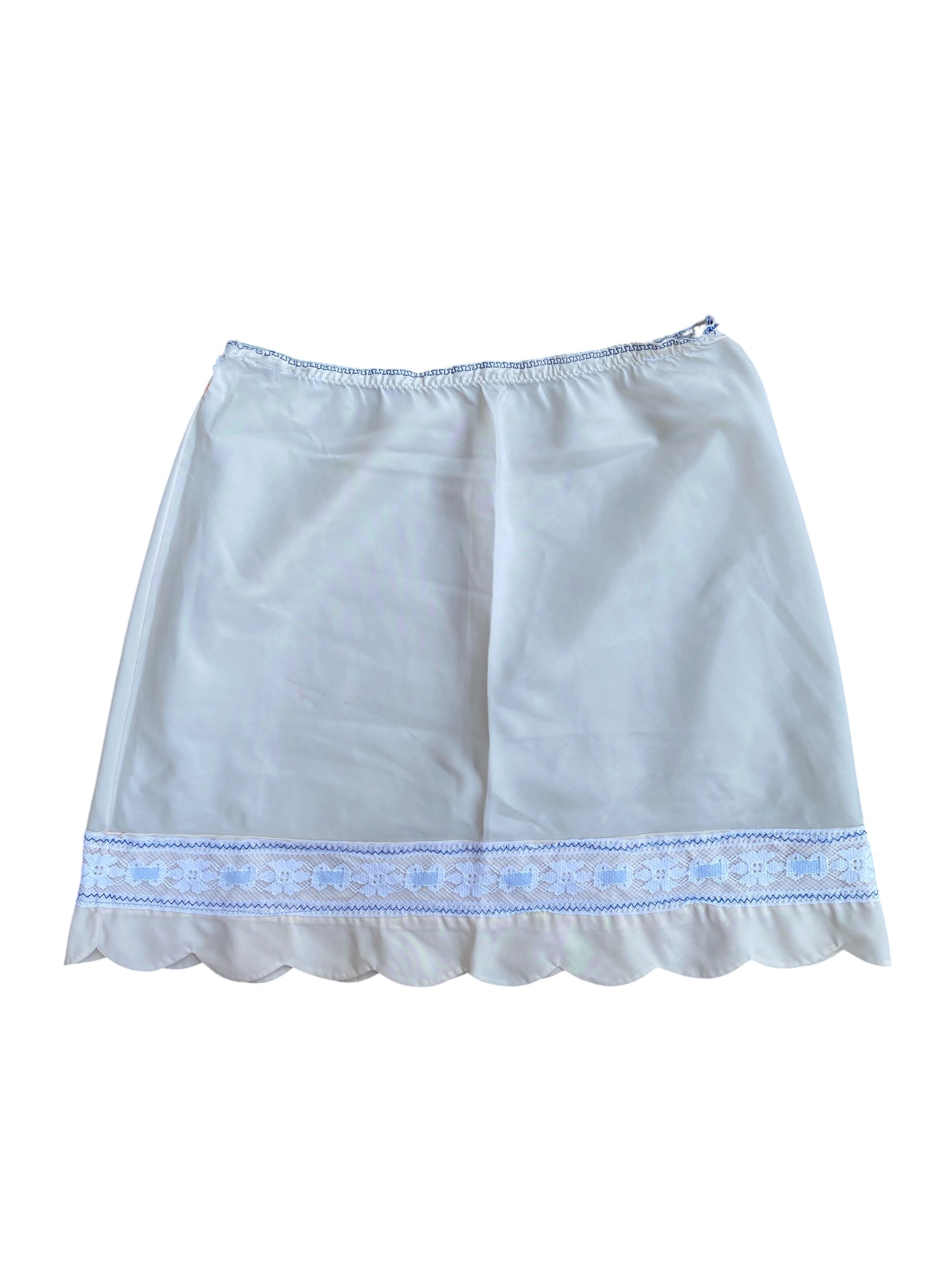 white blue  scallop edge slip