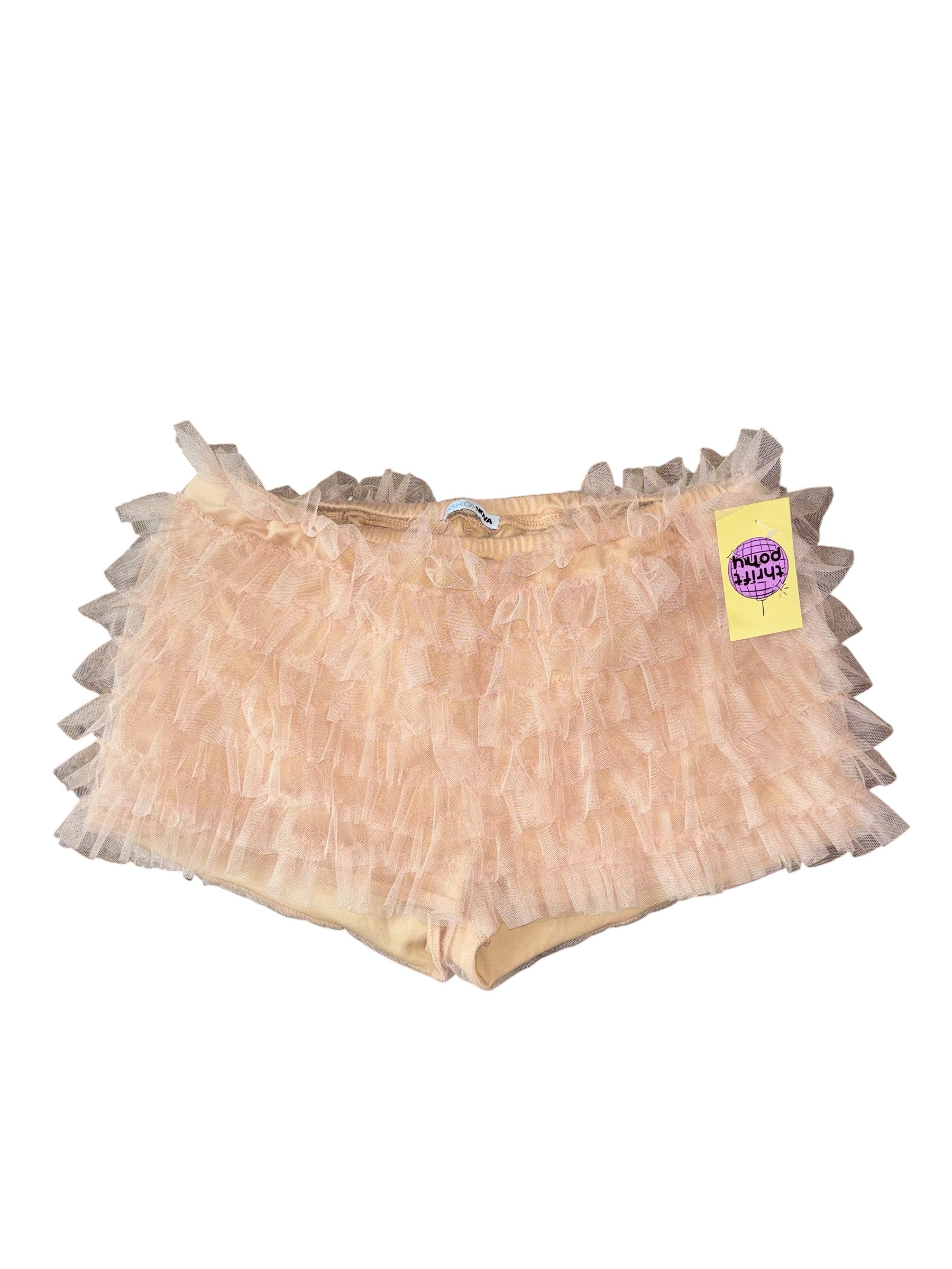 Champagne Fashion Nova Tulle Bloomers, L