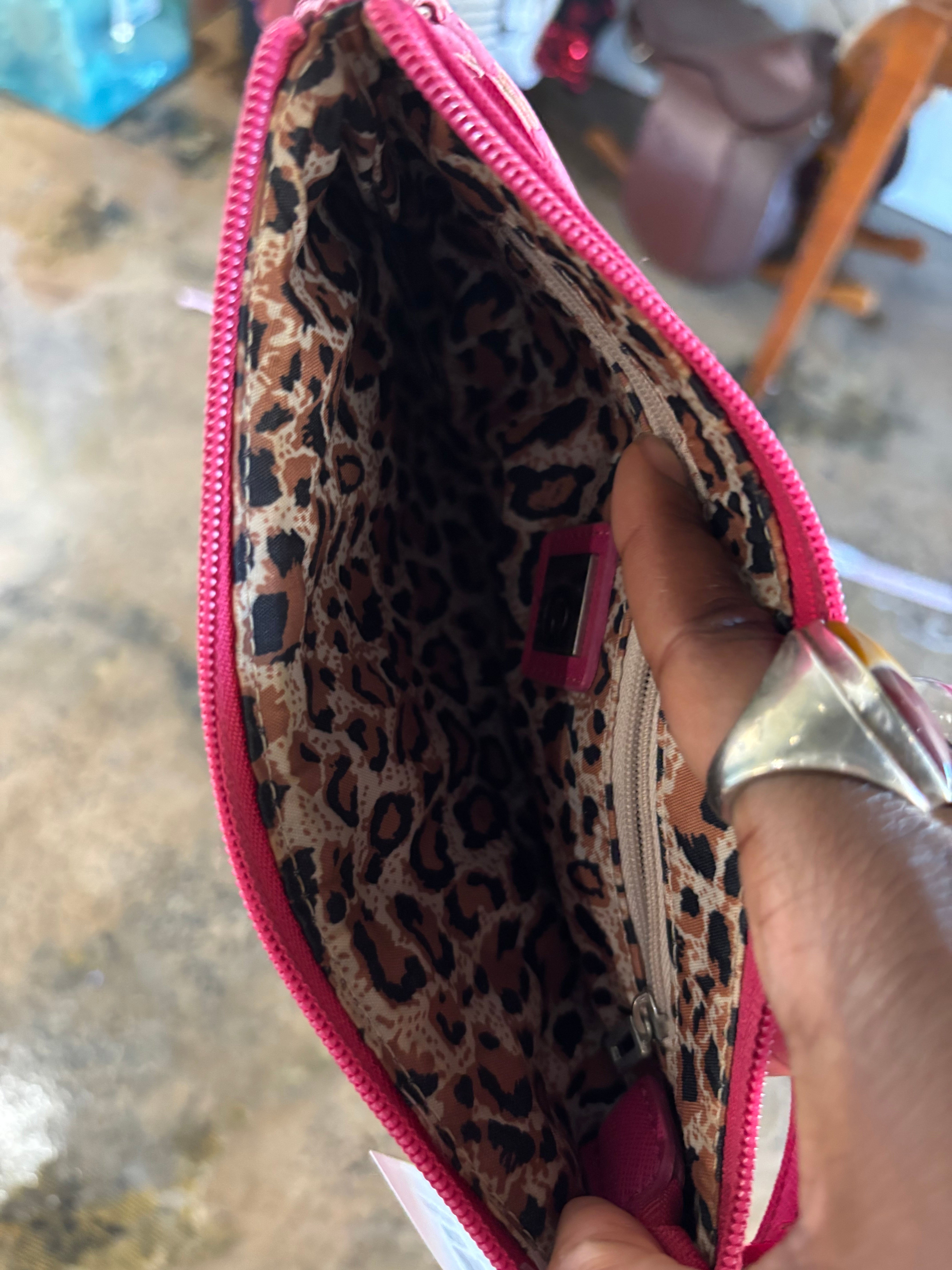 pink guess mini purse