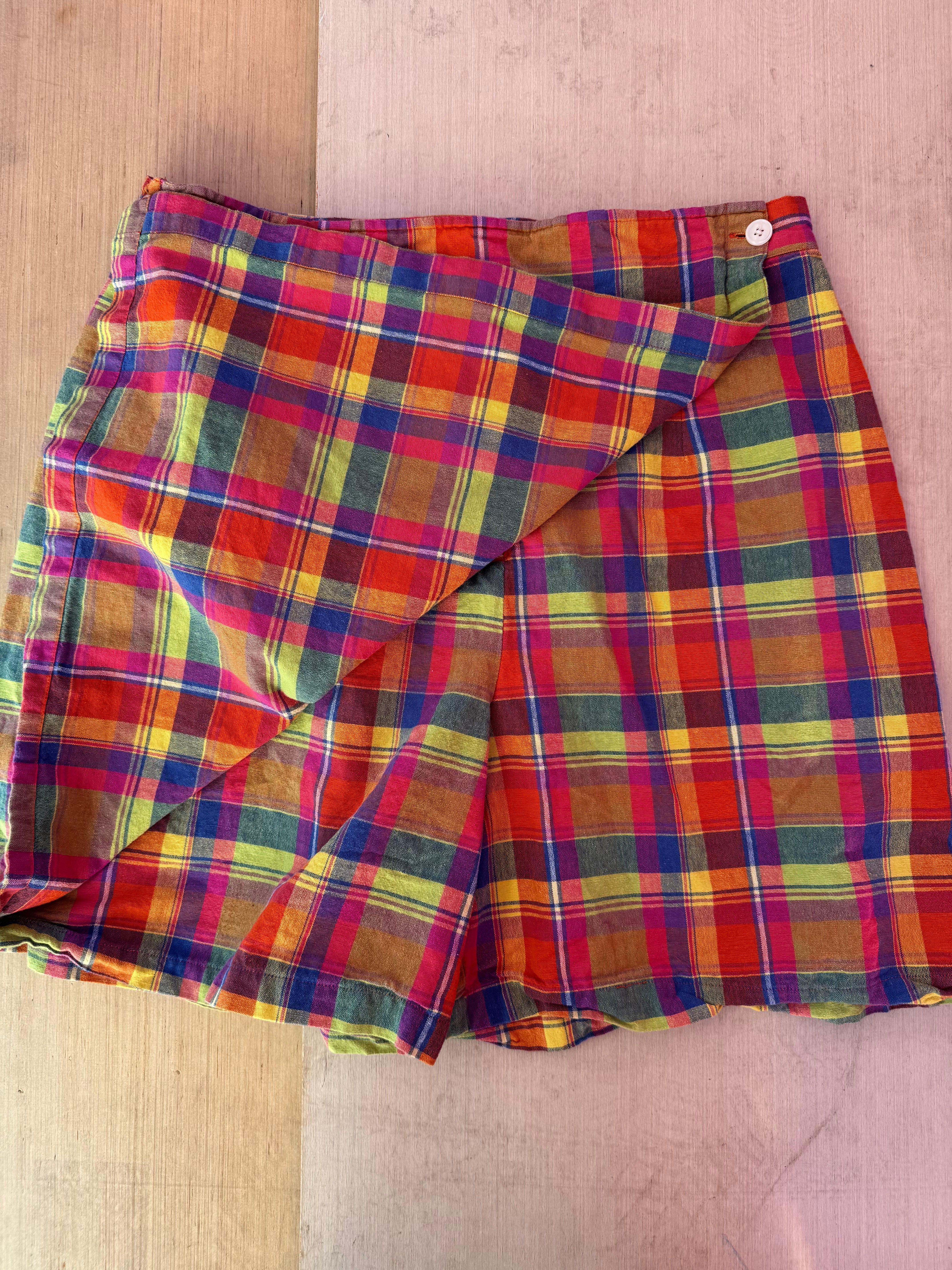 Pink orange Carolina  colours Multi plaid  skirt, 20W