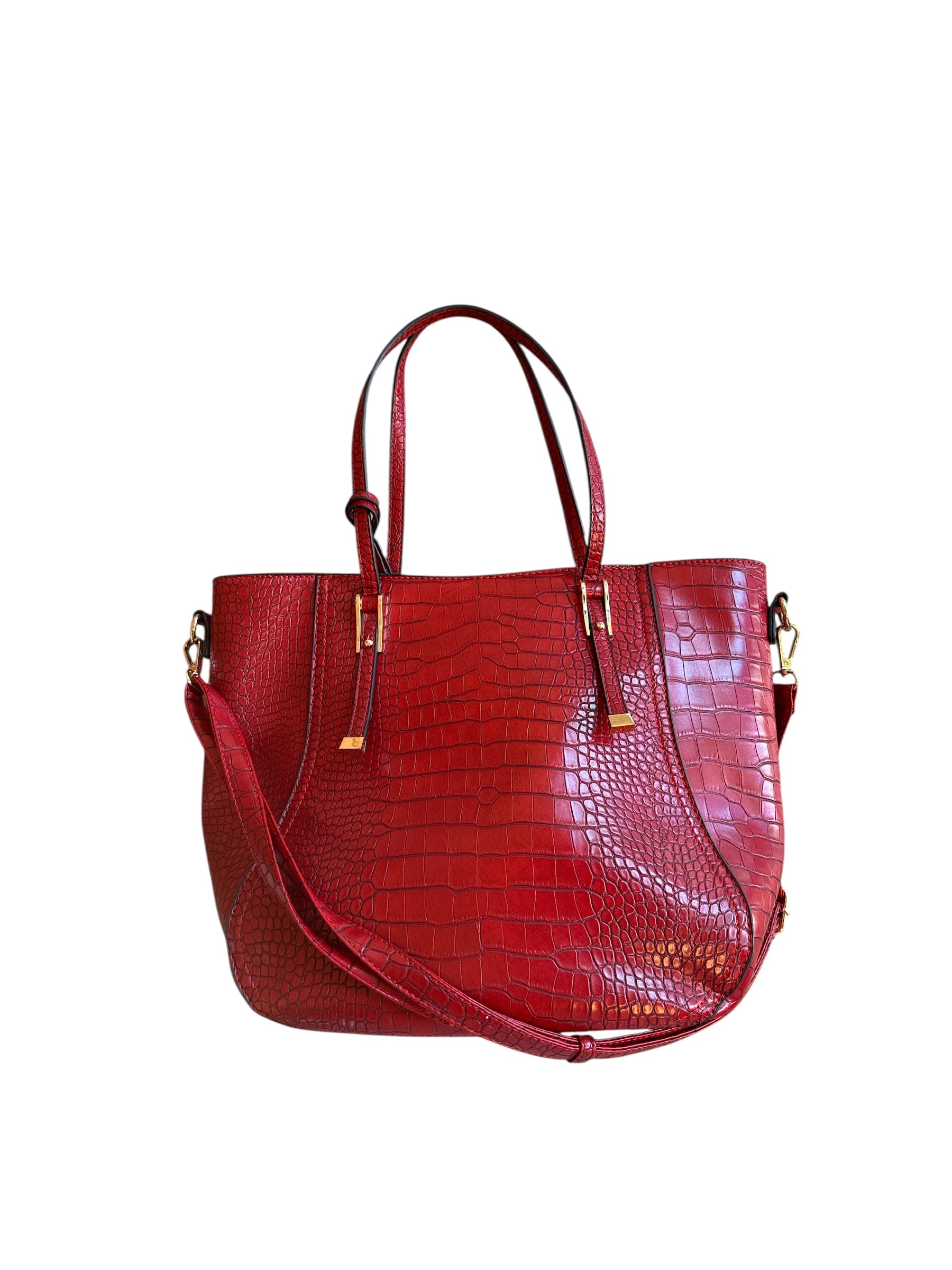 red  croc handbag