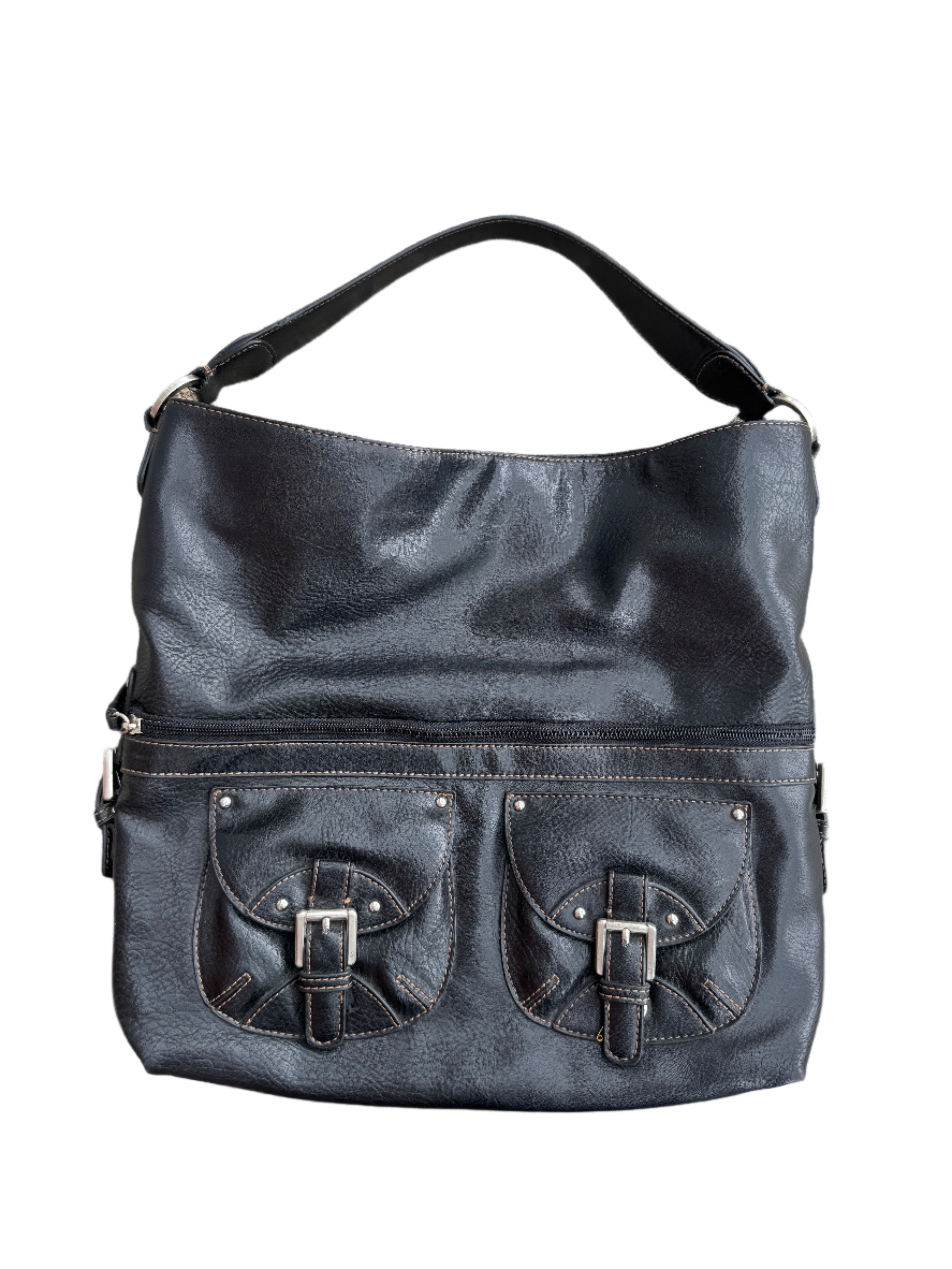 black liz claiborne leather bag