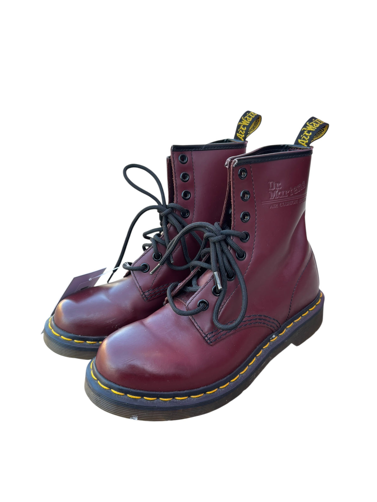 maroon dr marten combat boos, 6L