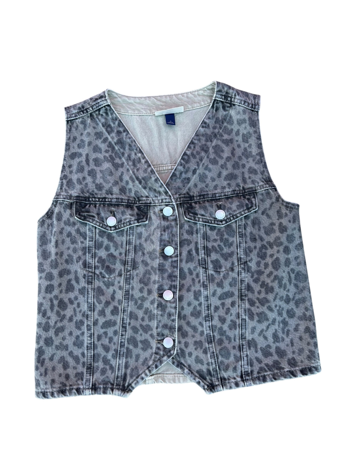 brown universal thread animal print vest, s