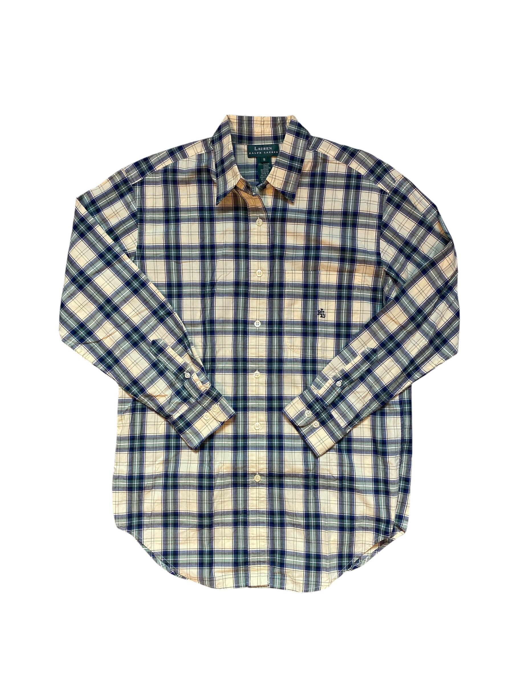 yellow blue ralph lauren plaid button down, 8