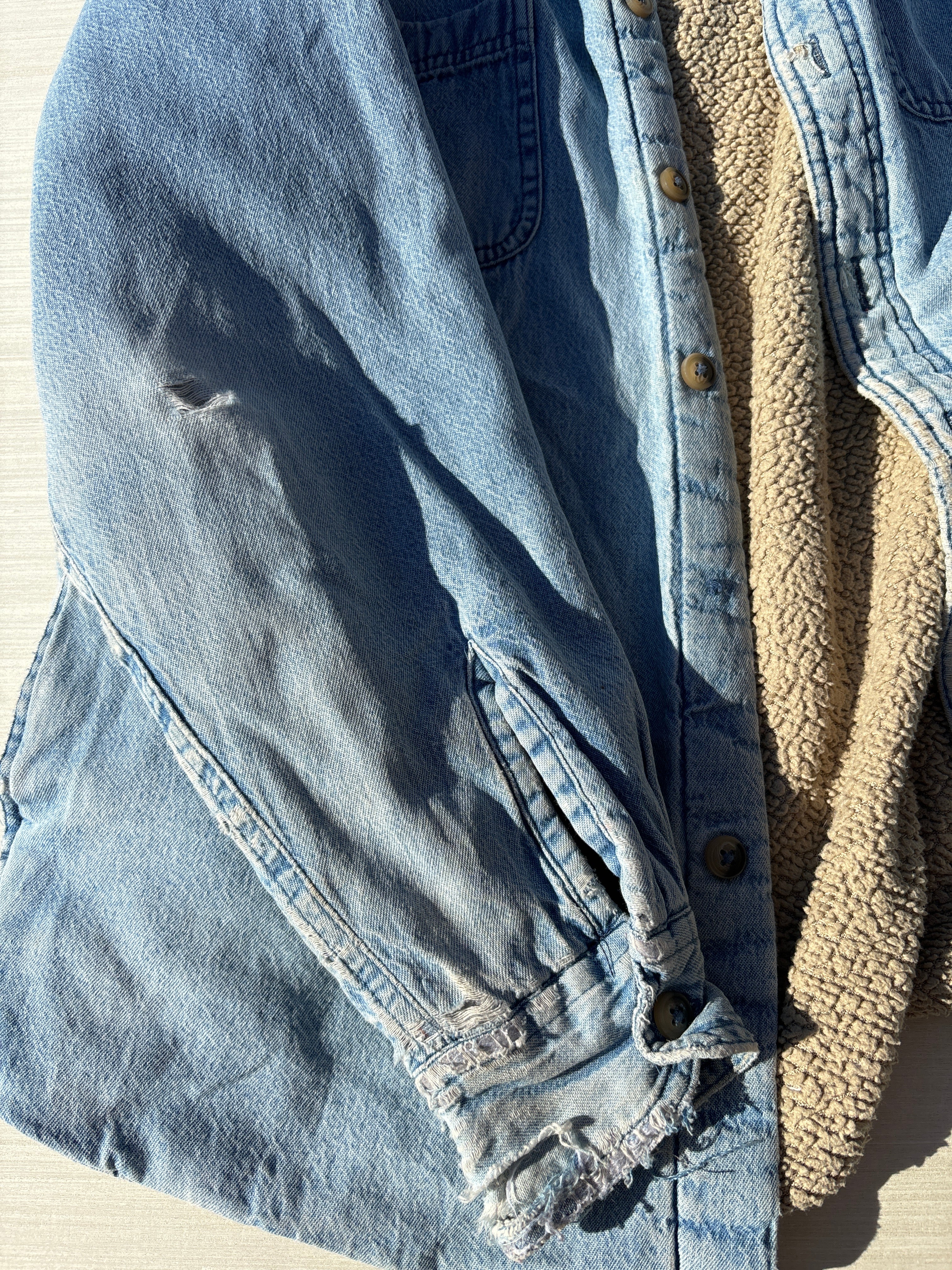 blue  fleece lined denim jacket, s