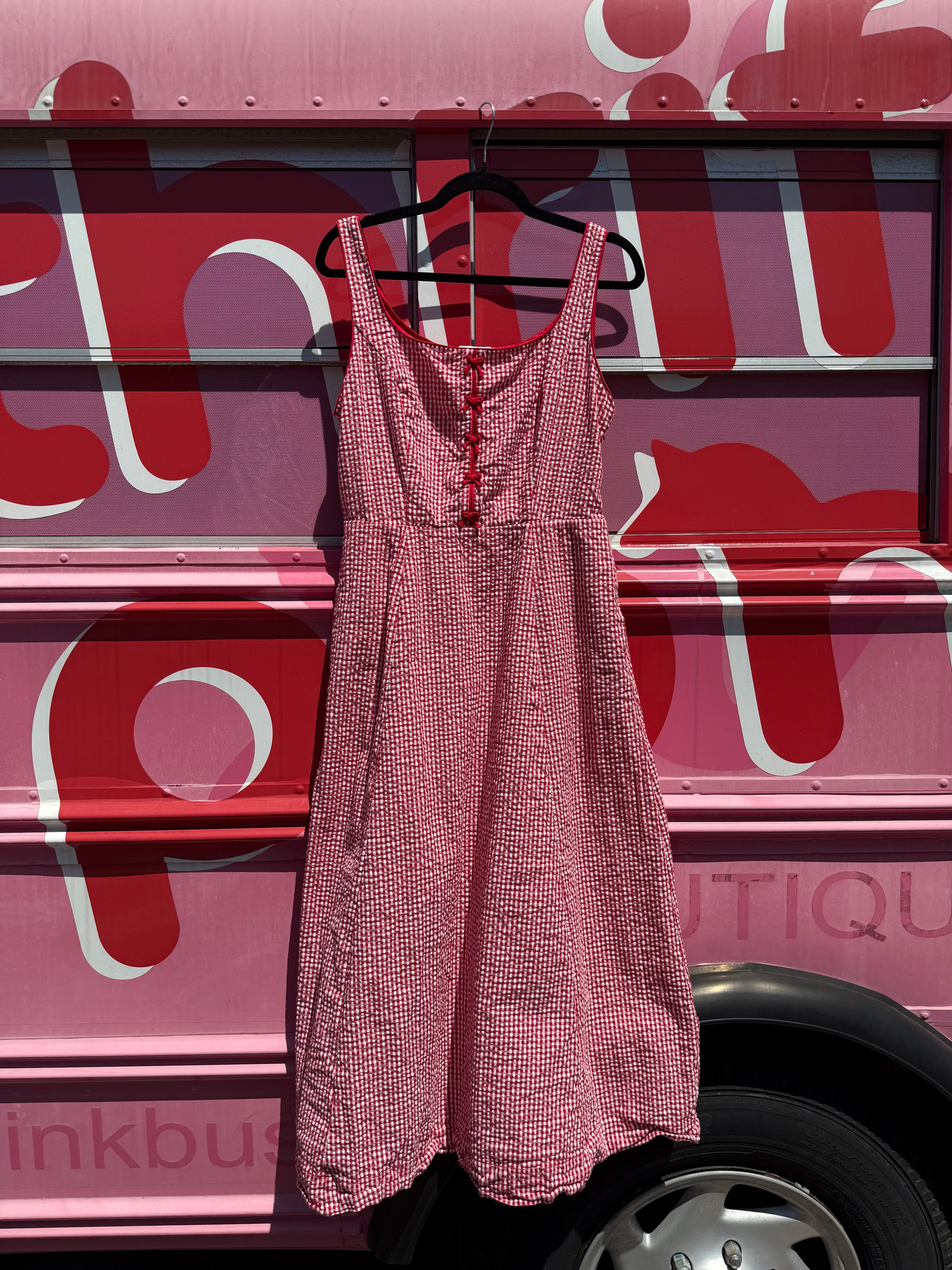 white red rachel zoe gingham aline maxi w bow, 12