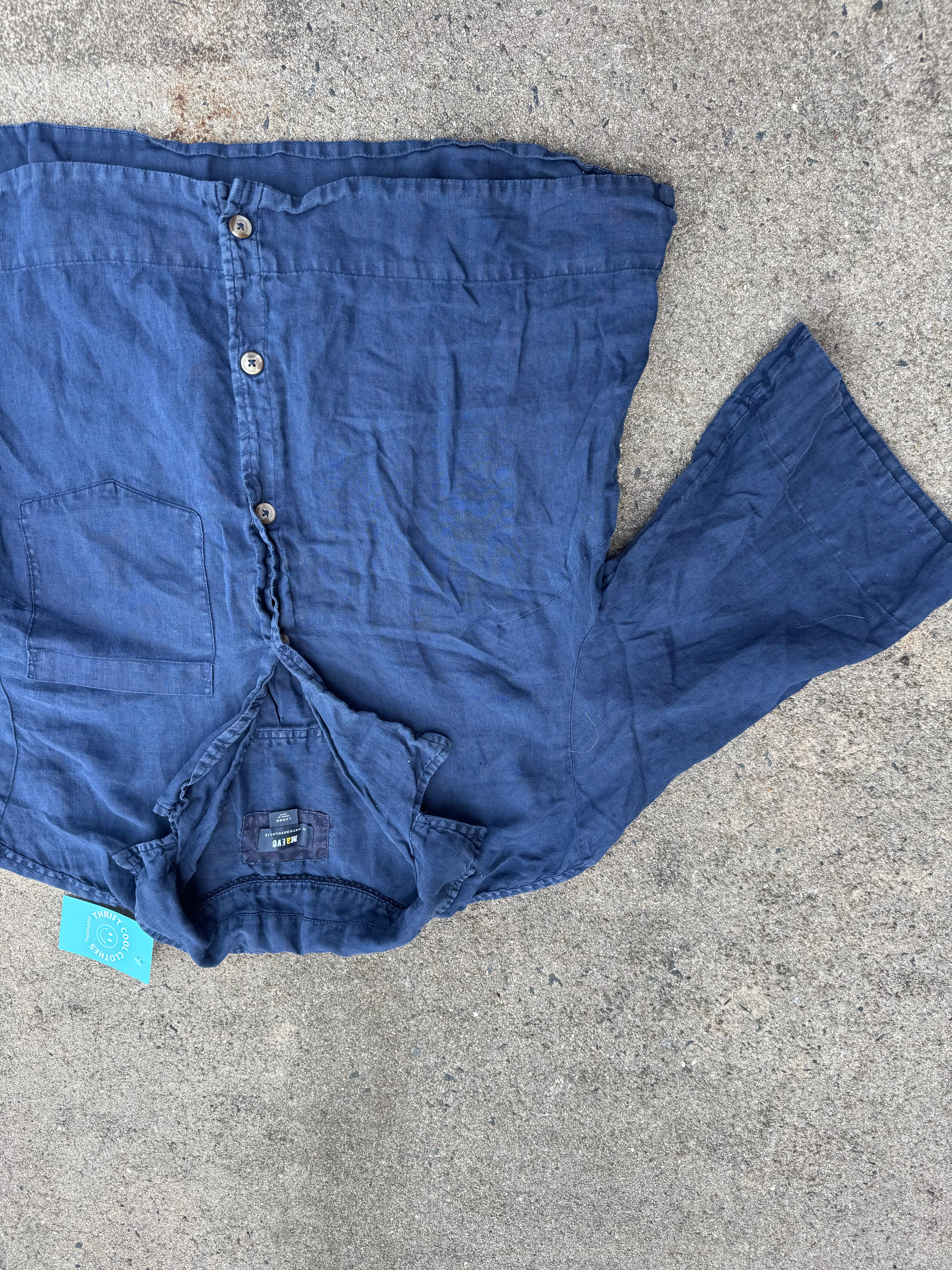 blue maeve ss button down, L