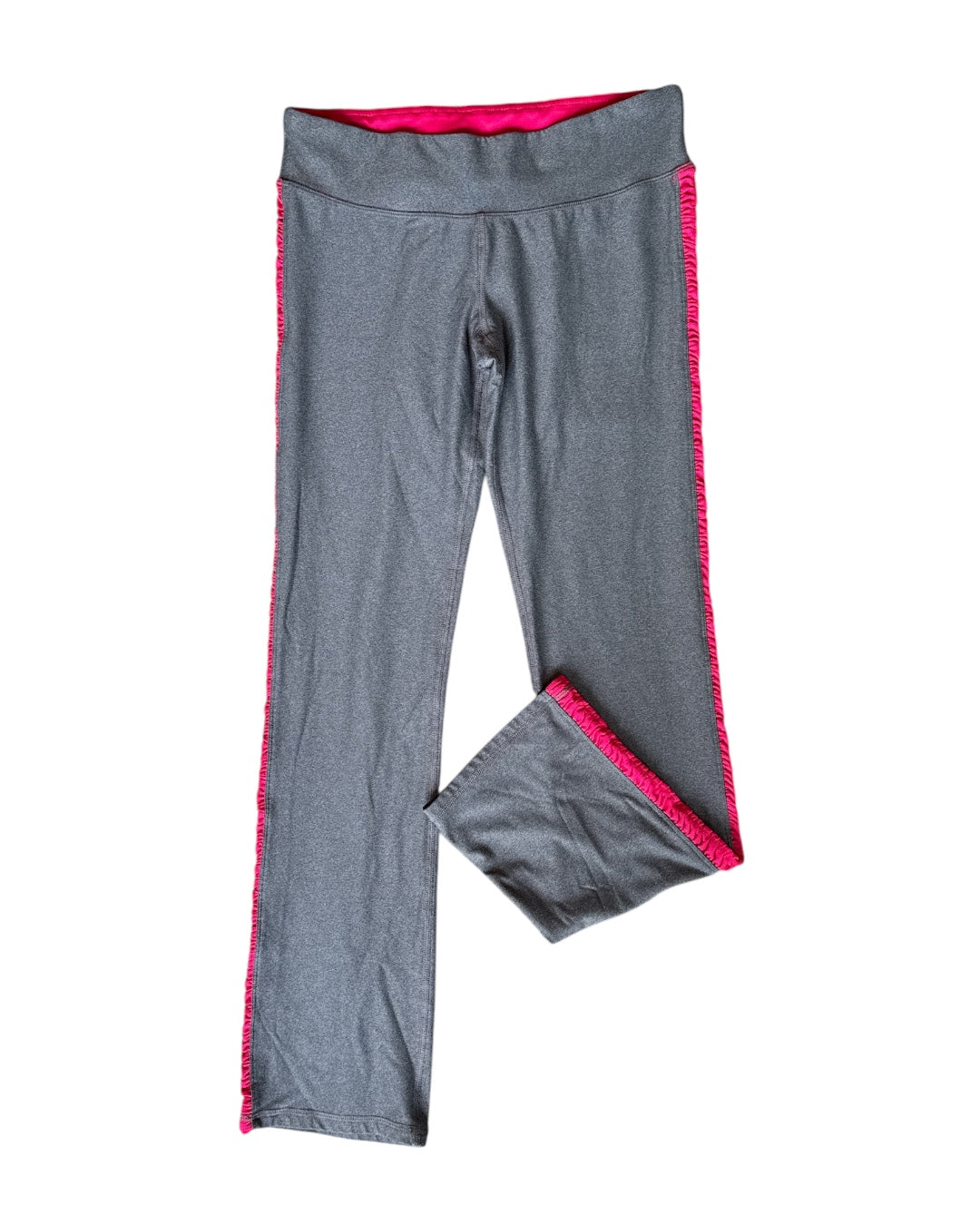 gray pink champion ruched side leggings, m