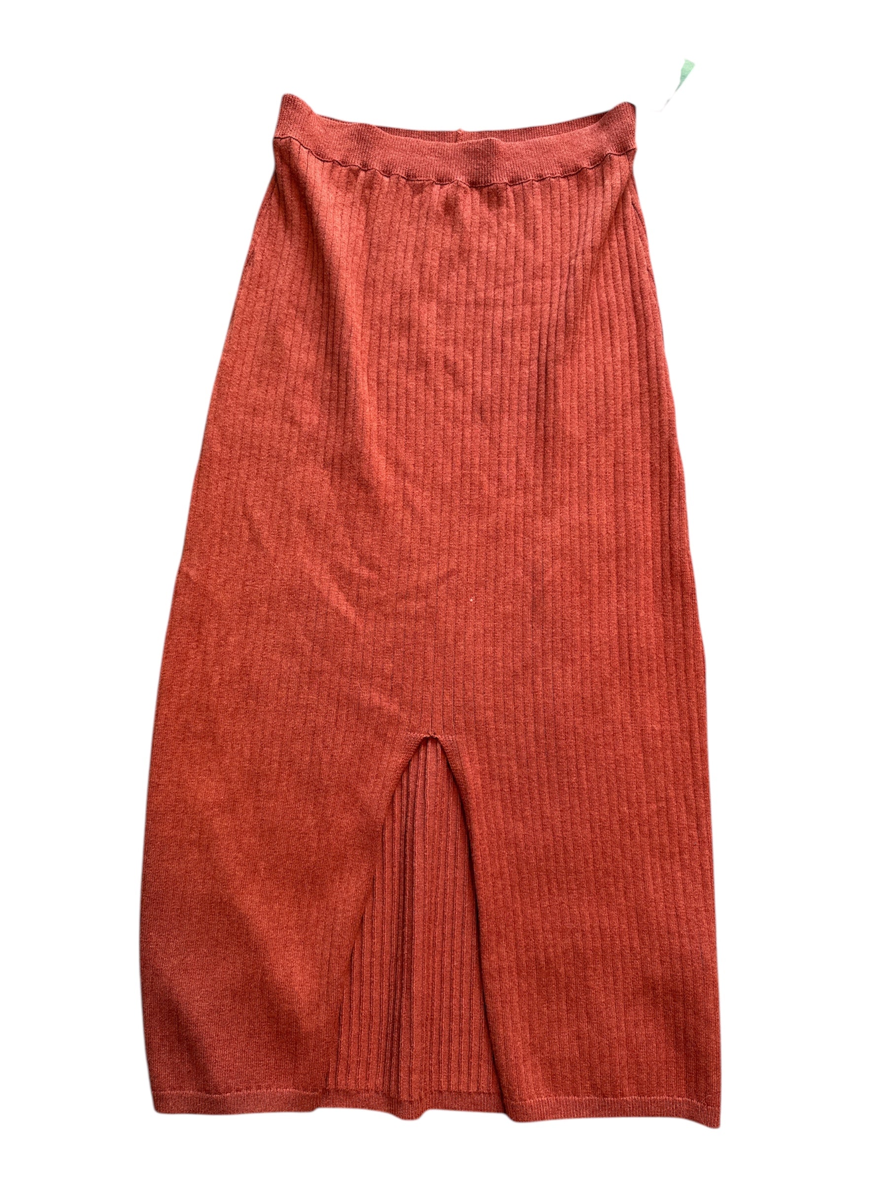 rust free people ribbed midi skirt, m