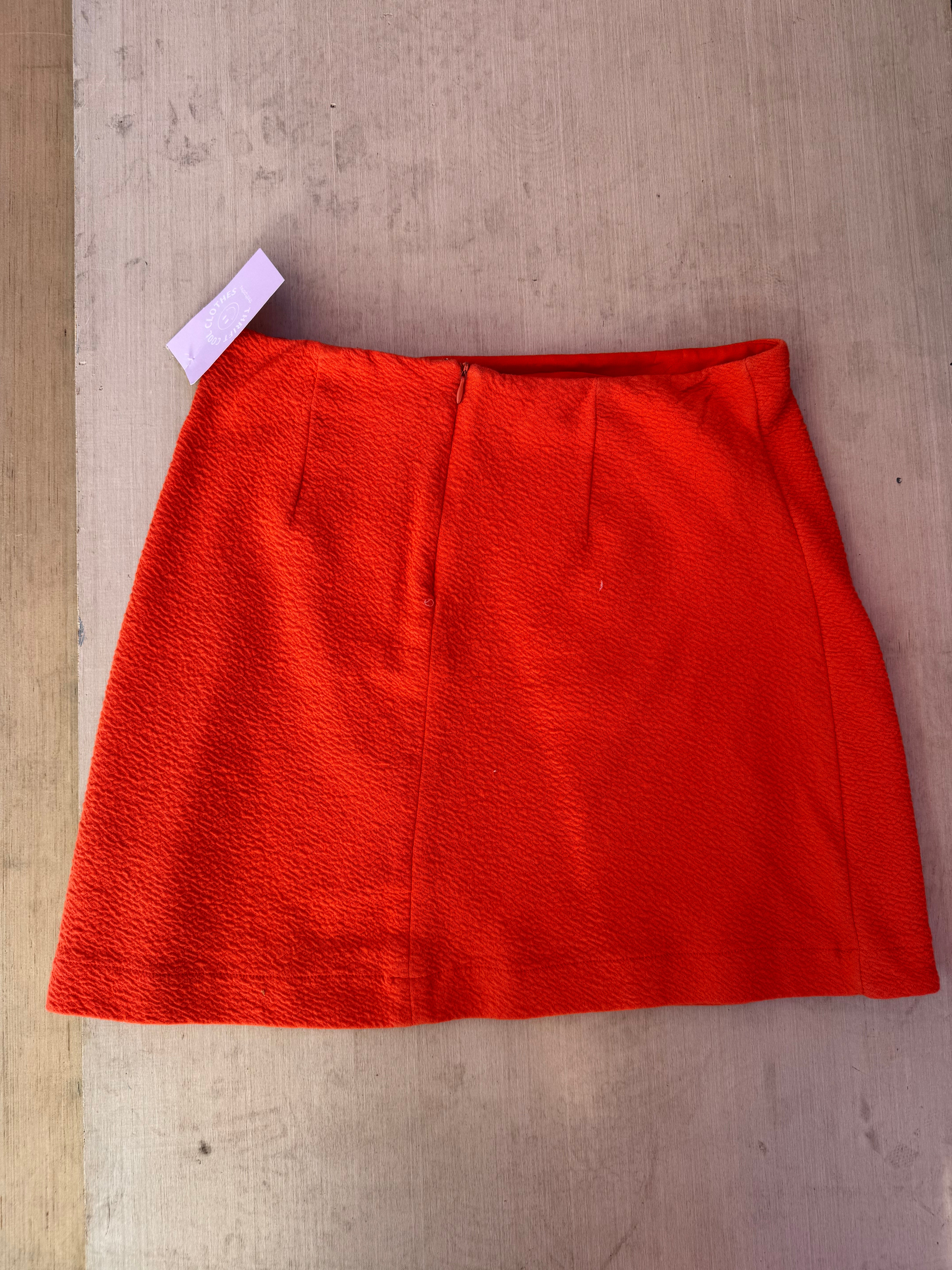 orange maeve textured skirt w buttons, s
