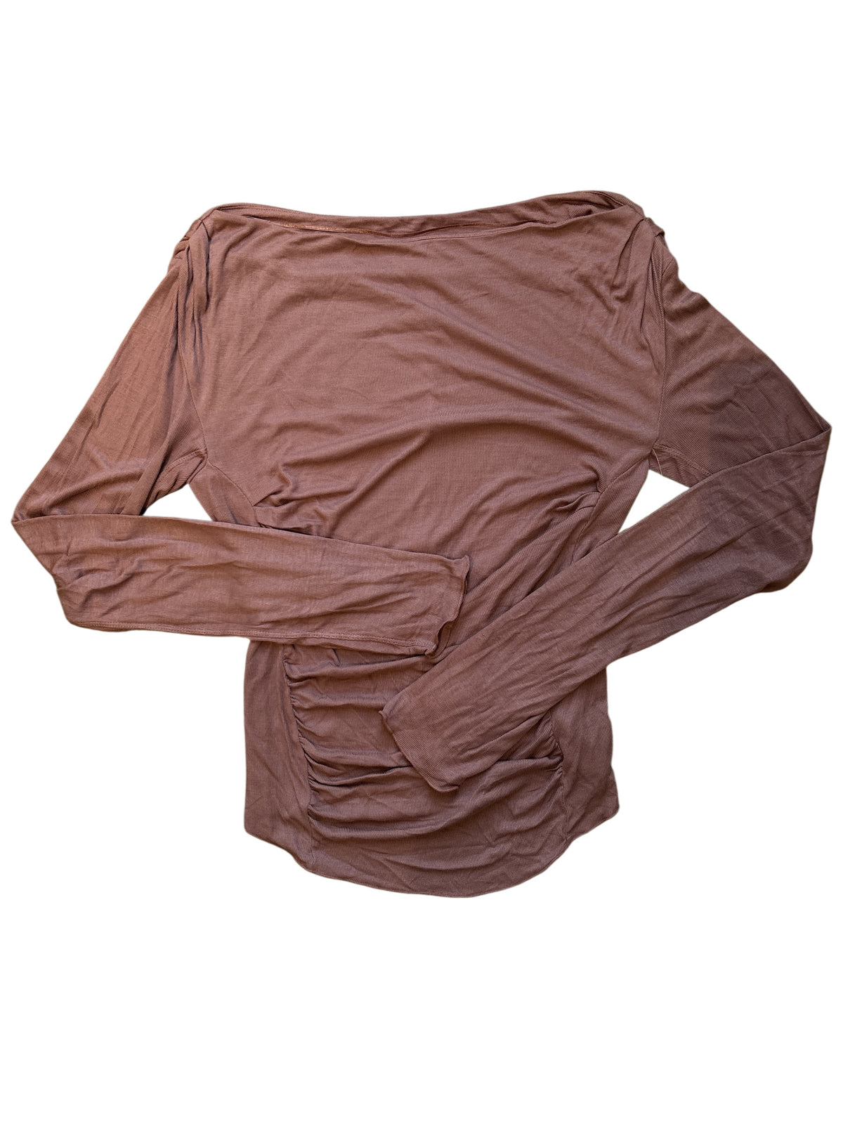 brown free people ls boatneck, m