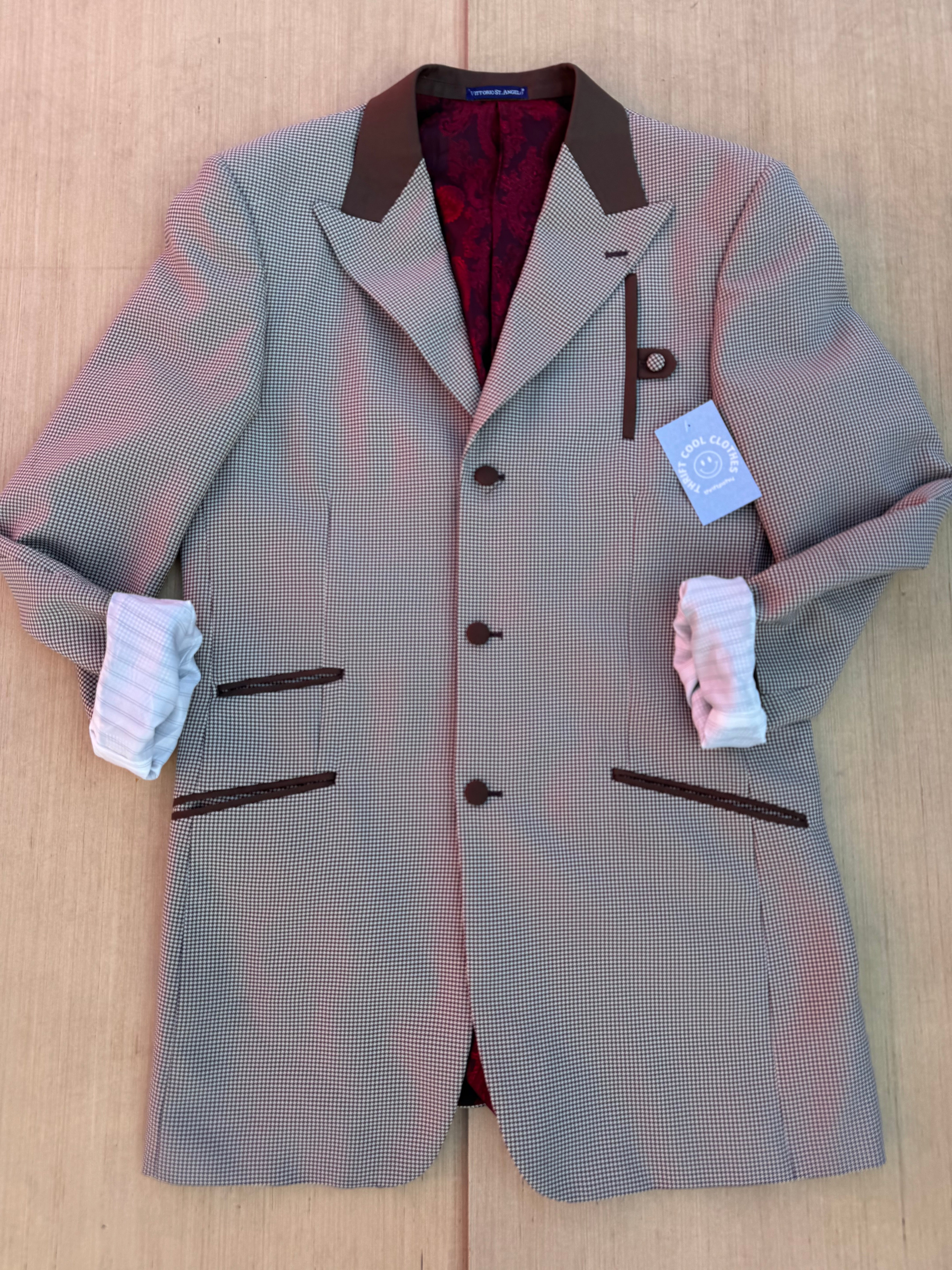 brown virroria st angelo houndstooth blazer