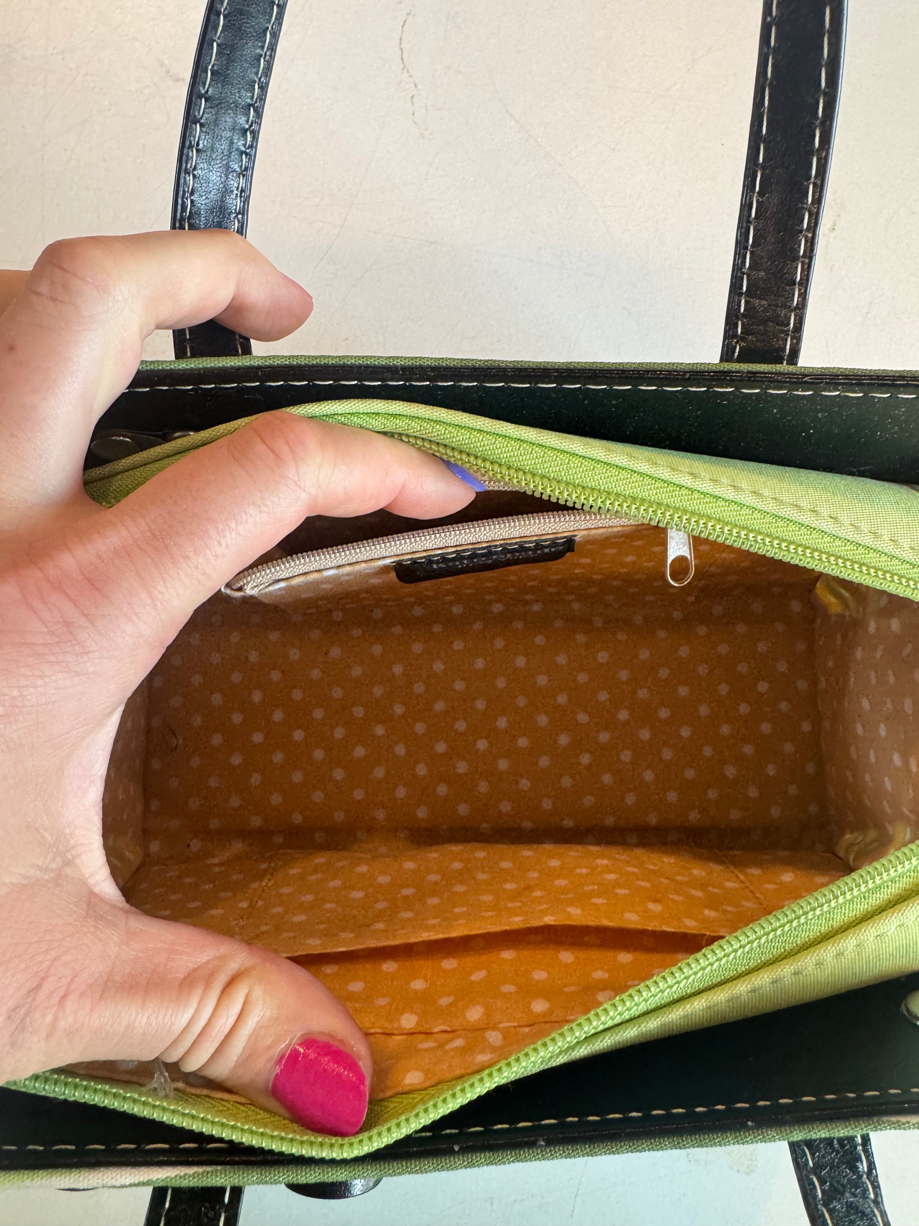 green kate spade stripe bag