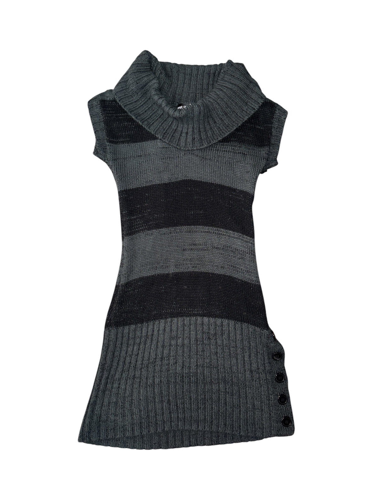green navy wet seal striped turtleneck sweater dress, M