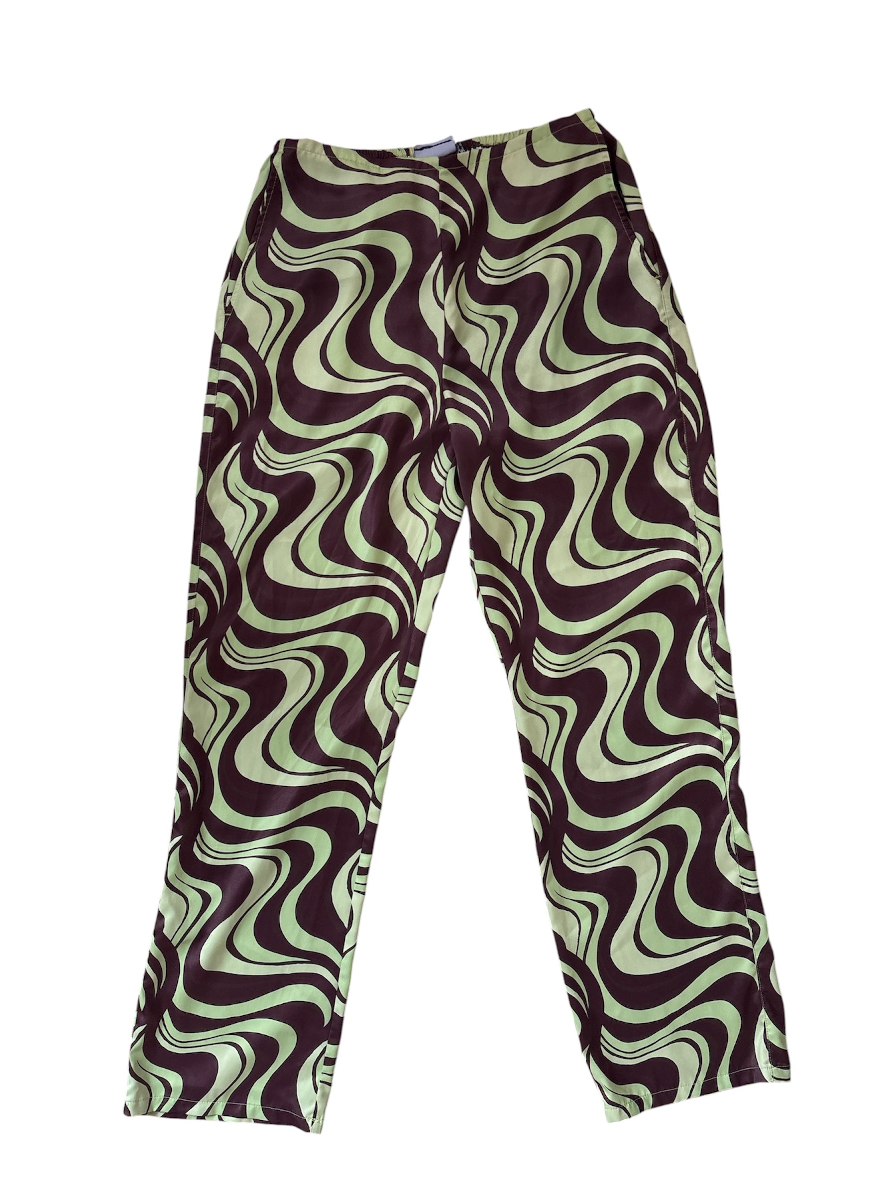 Green and brown asos design wavy print, 6