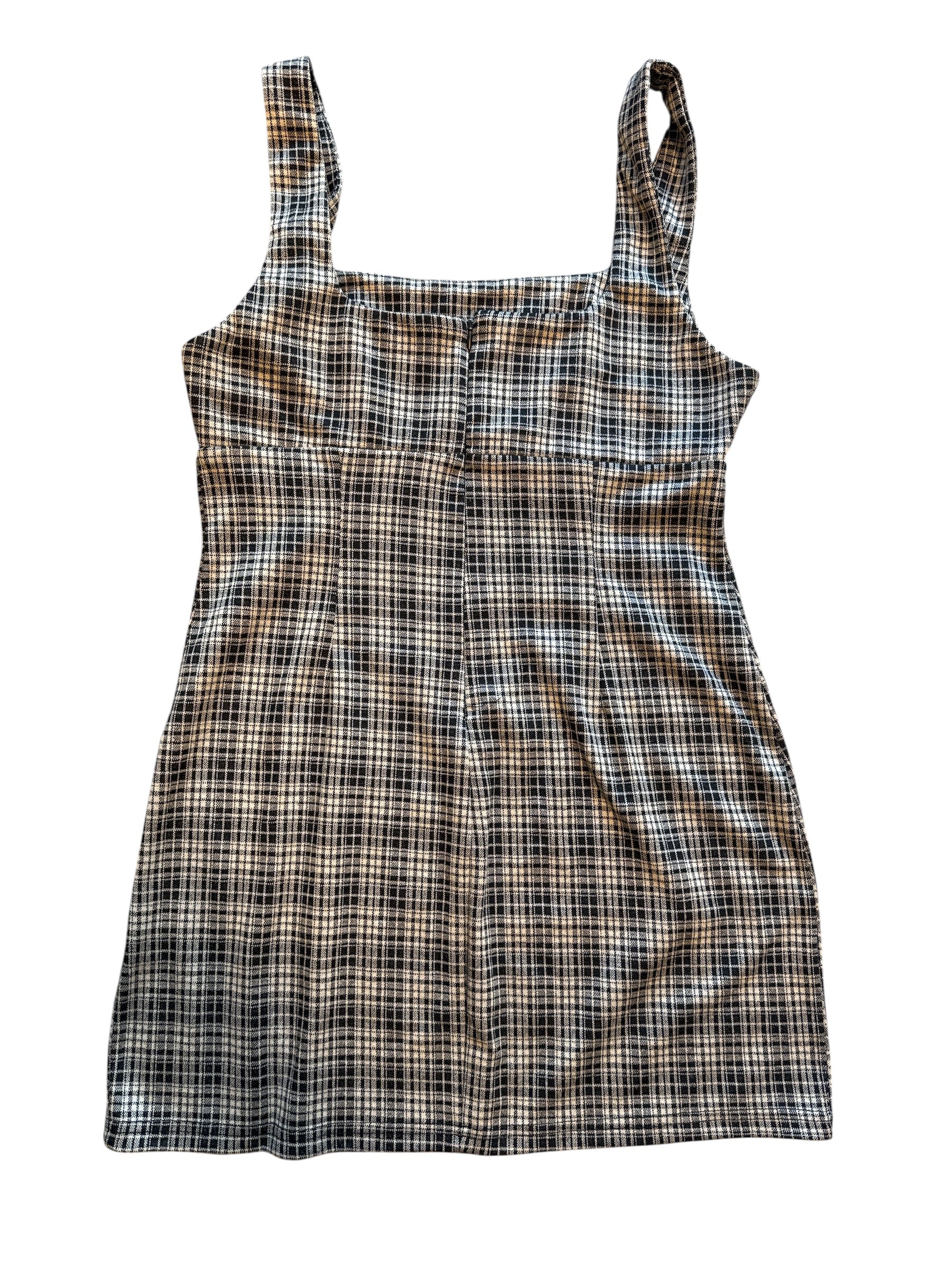 black beige le lis plaid babydoll dress, L