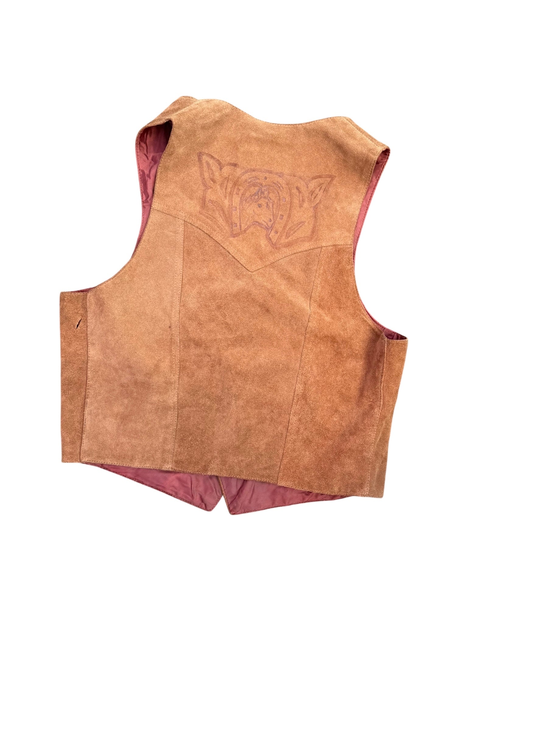 brown The Leather Shop leather/suede horse vest, L