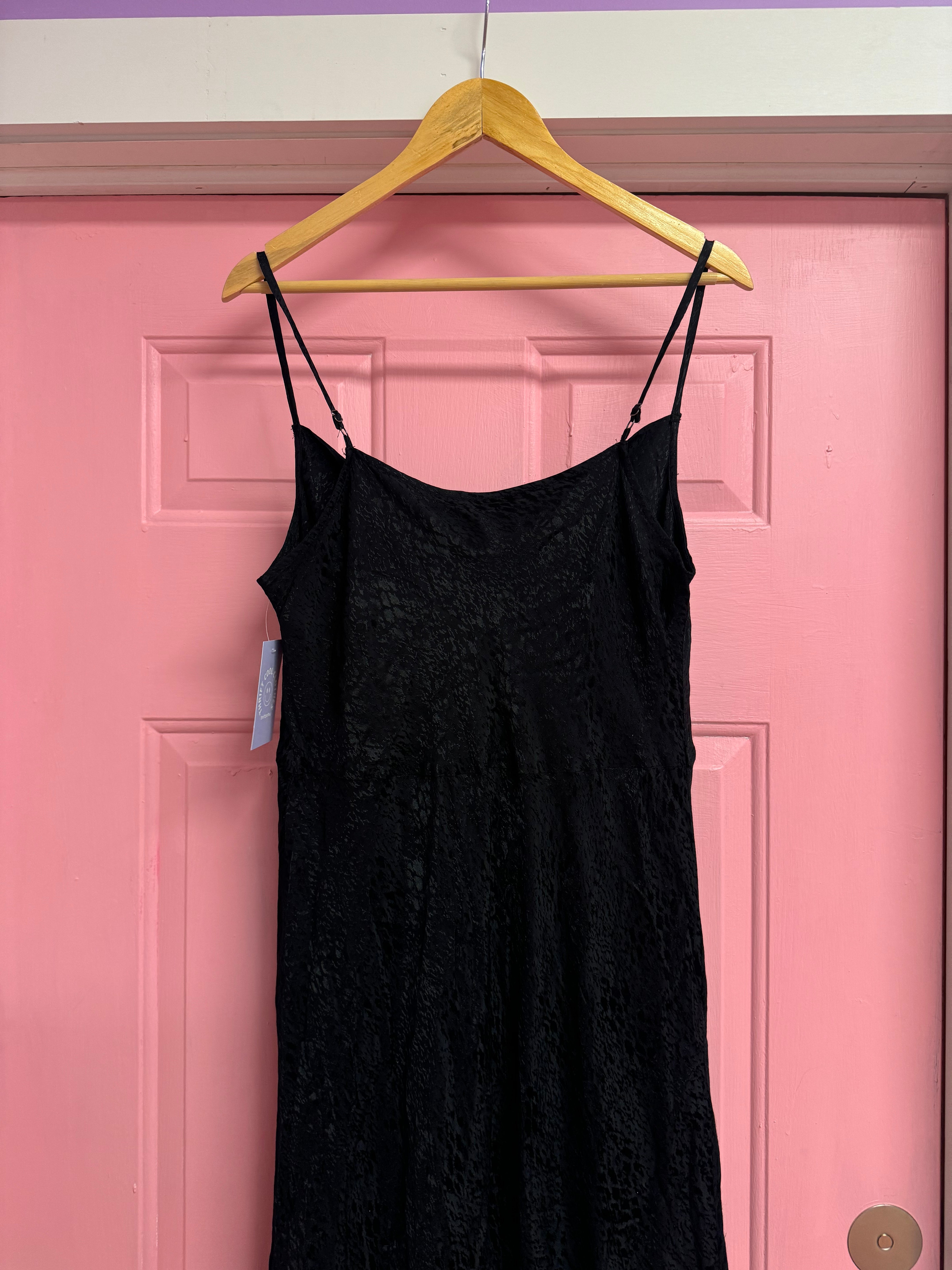 Black anthrologie maxi slip dress, 12