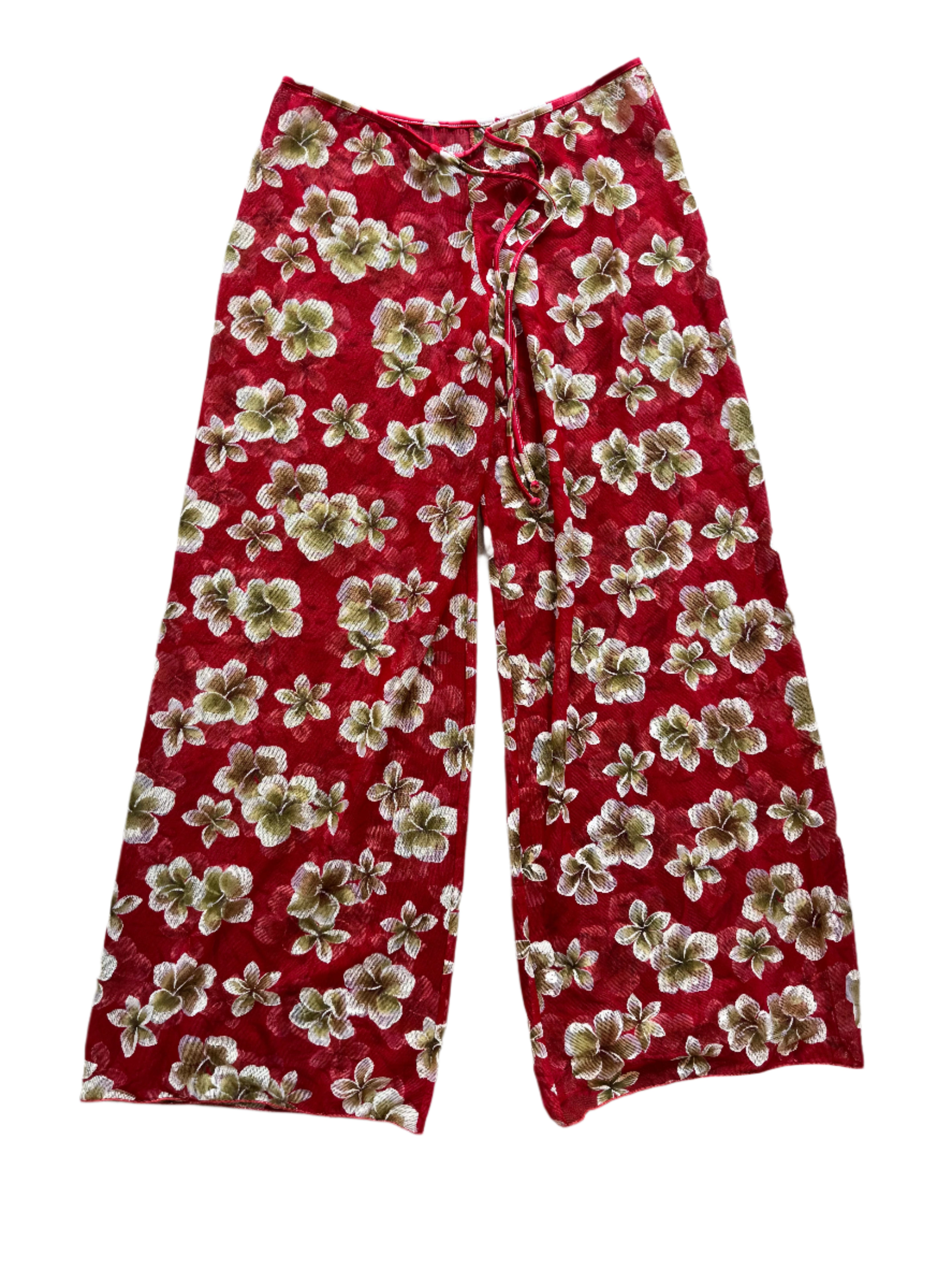 Red Endless sun Mesh tropical pants, L`