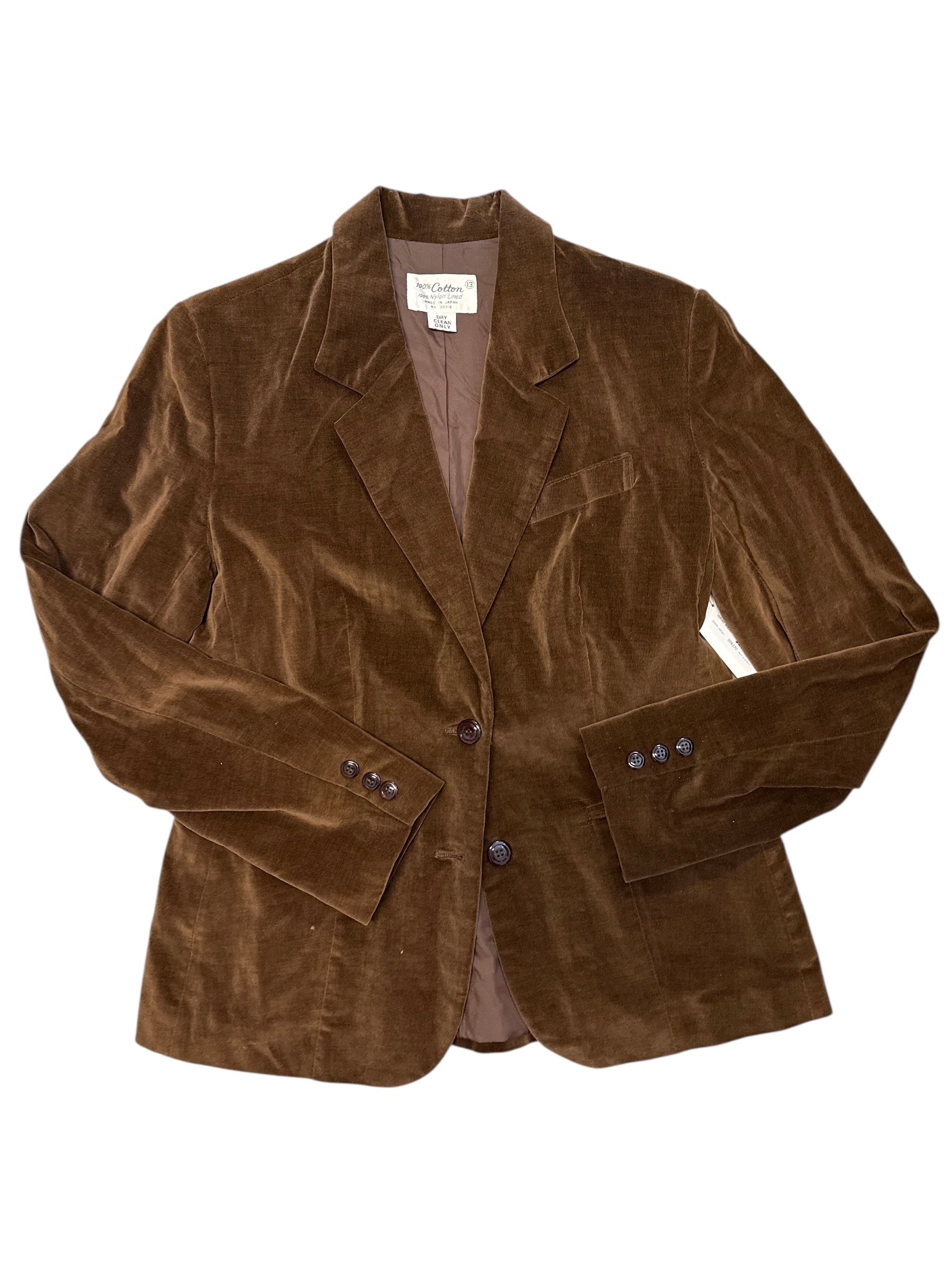 Brown  Velvet blazer, 13