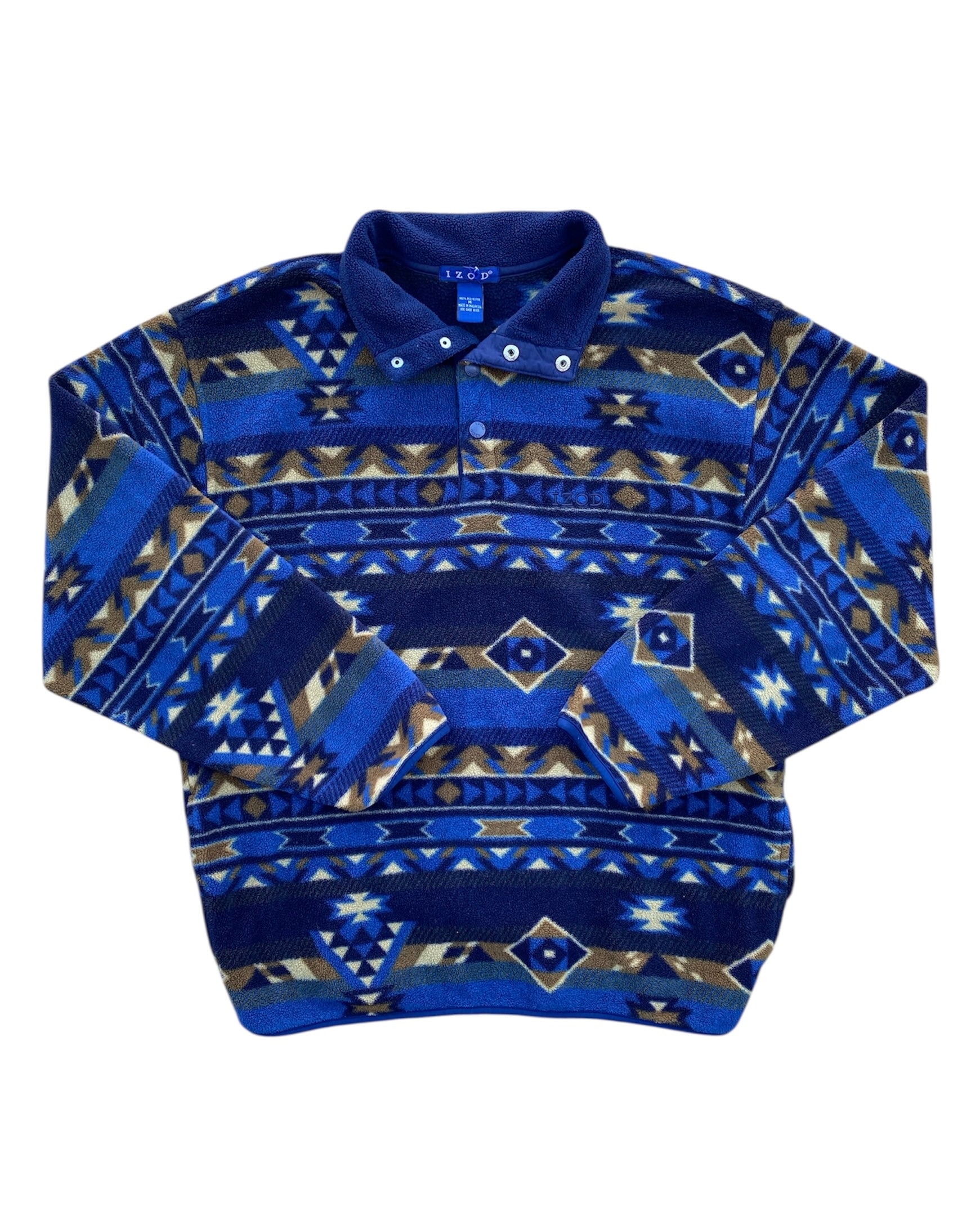 Blue Izod Aztec 3/4 zip, M