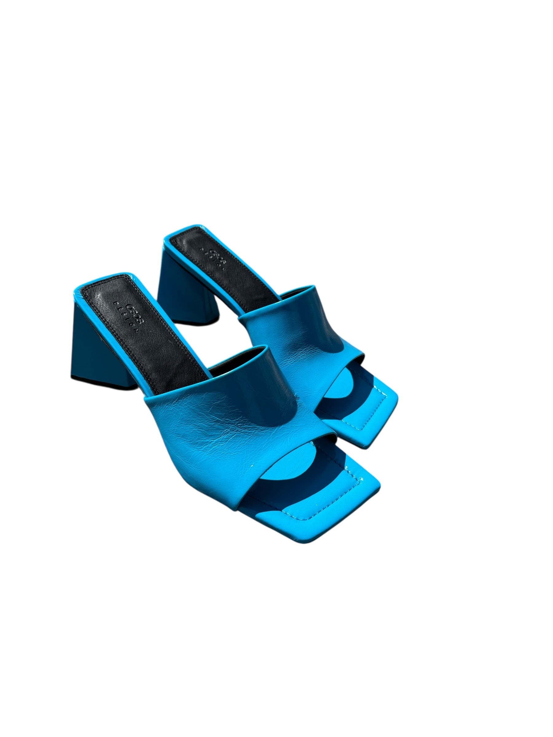 blue asos square toed geometric heel, 8