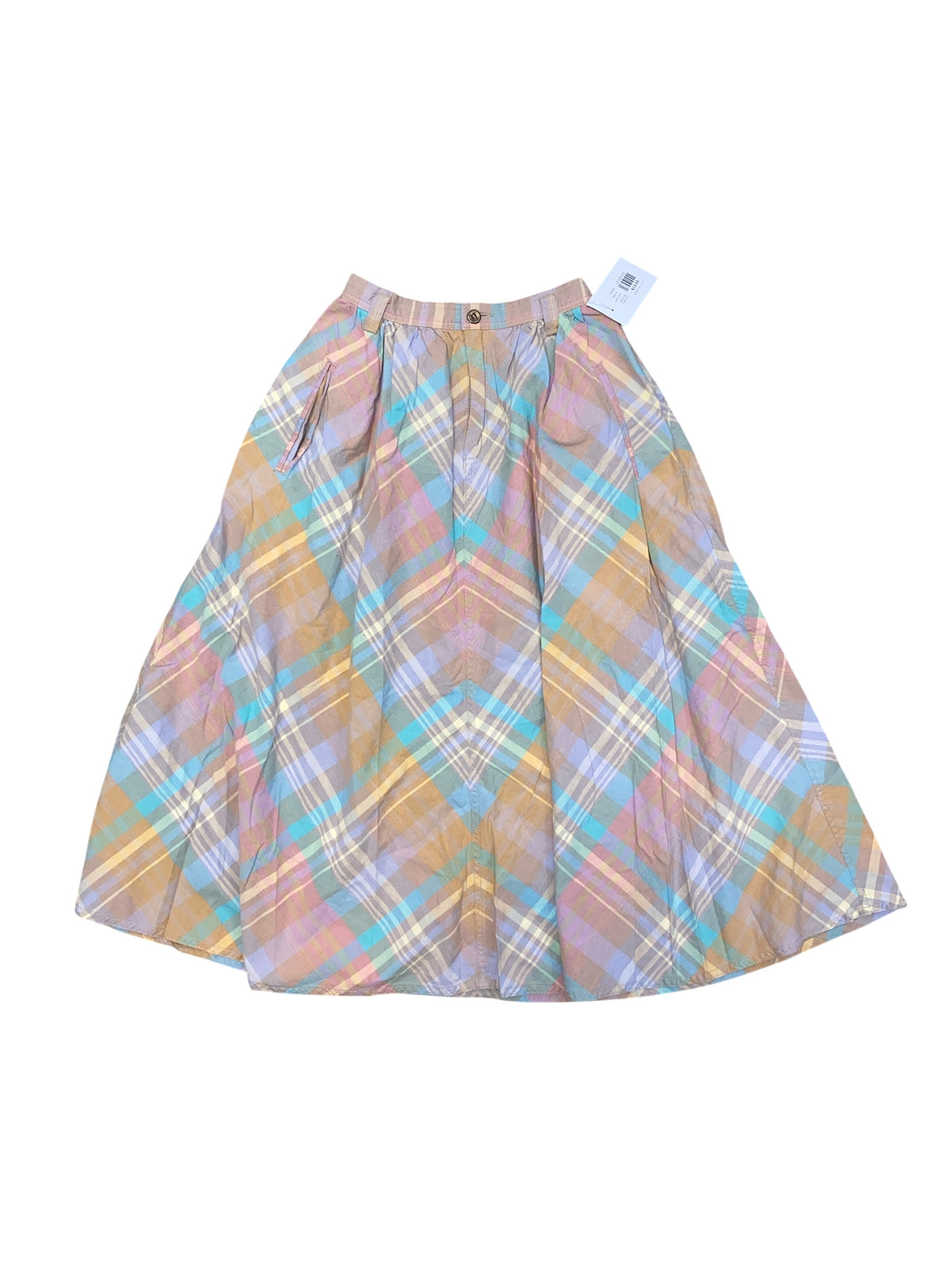 pastel colors liz wear plaid vtg maxi skirt, 4