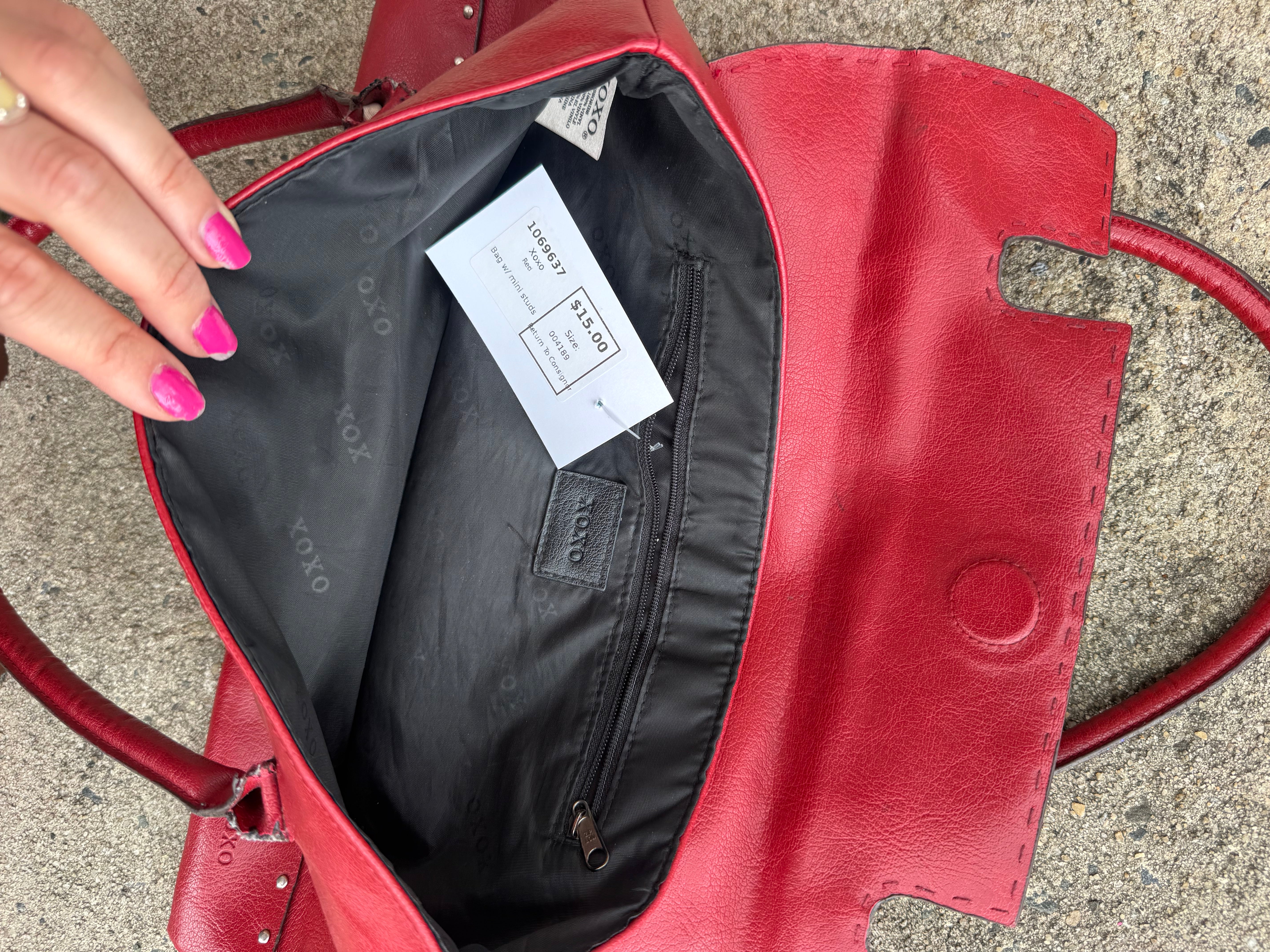 Red Xoxo Bag w/ mini studs