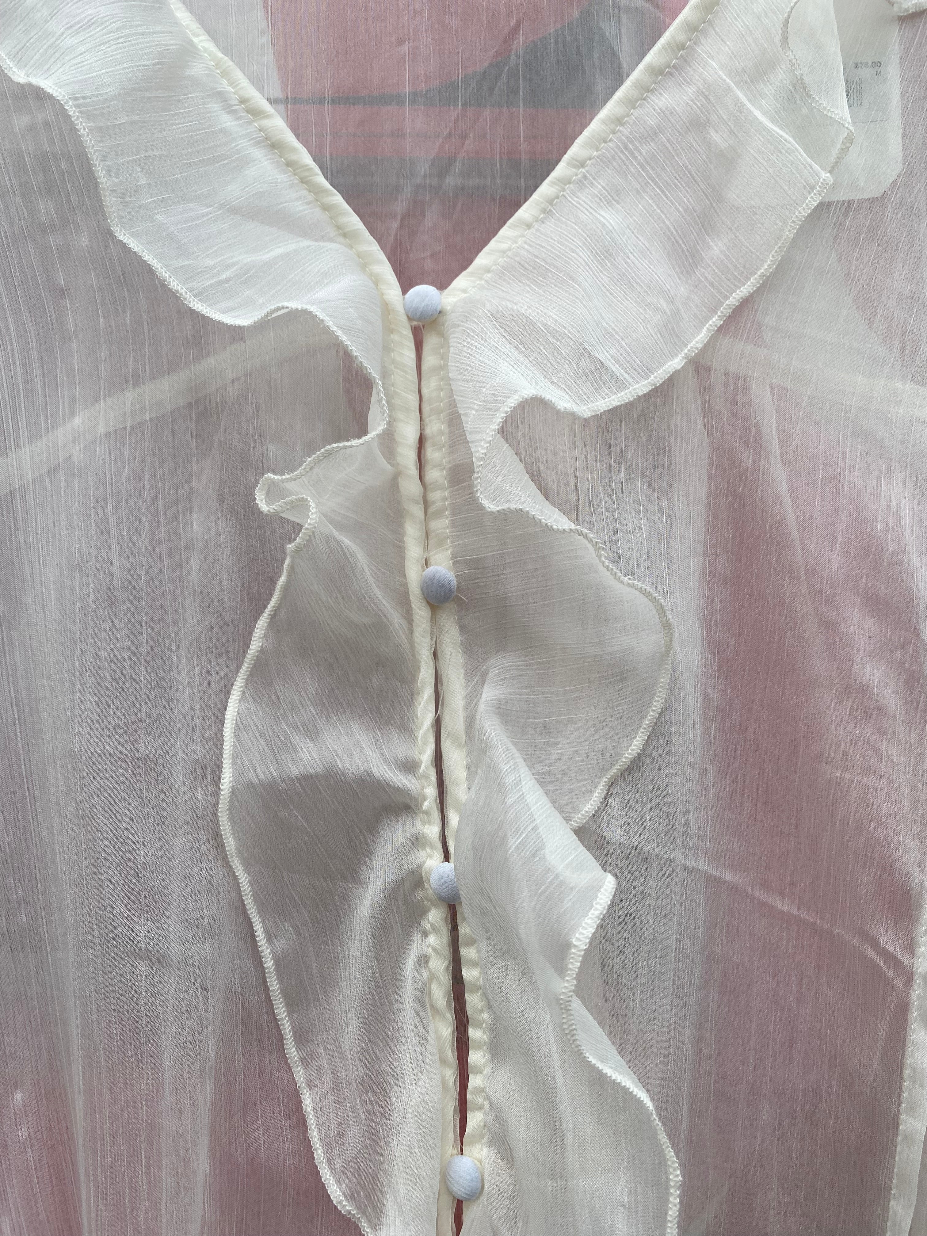 white altard statev ruffle sheer duster, m