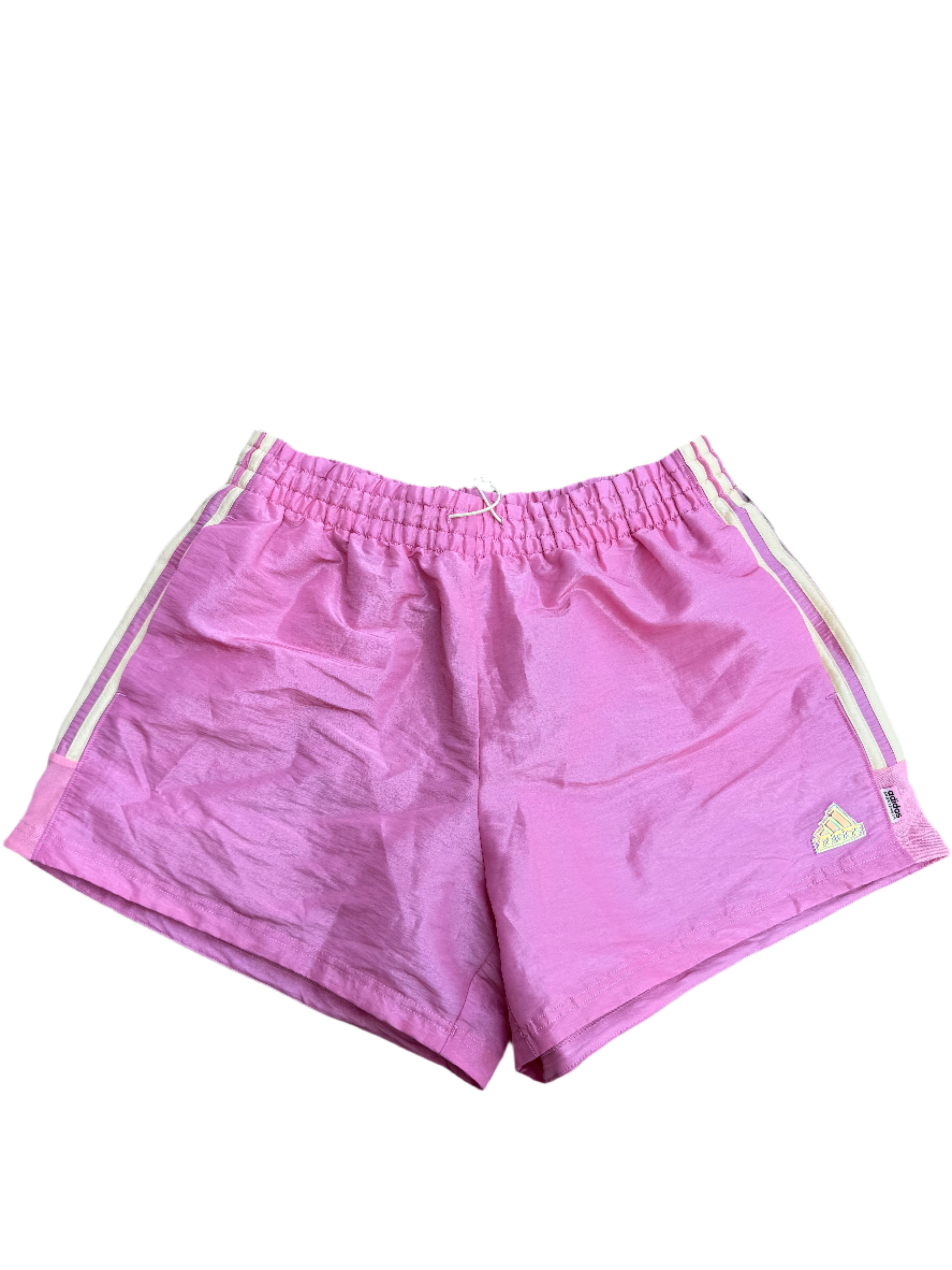 pink adidas windbreaker shorts, L
